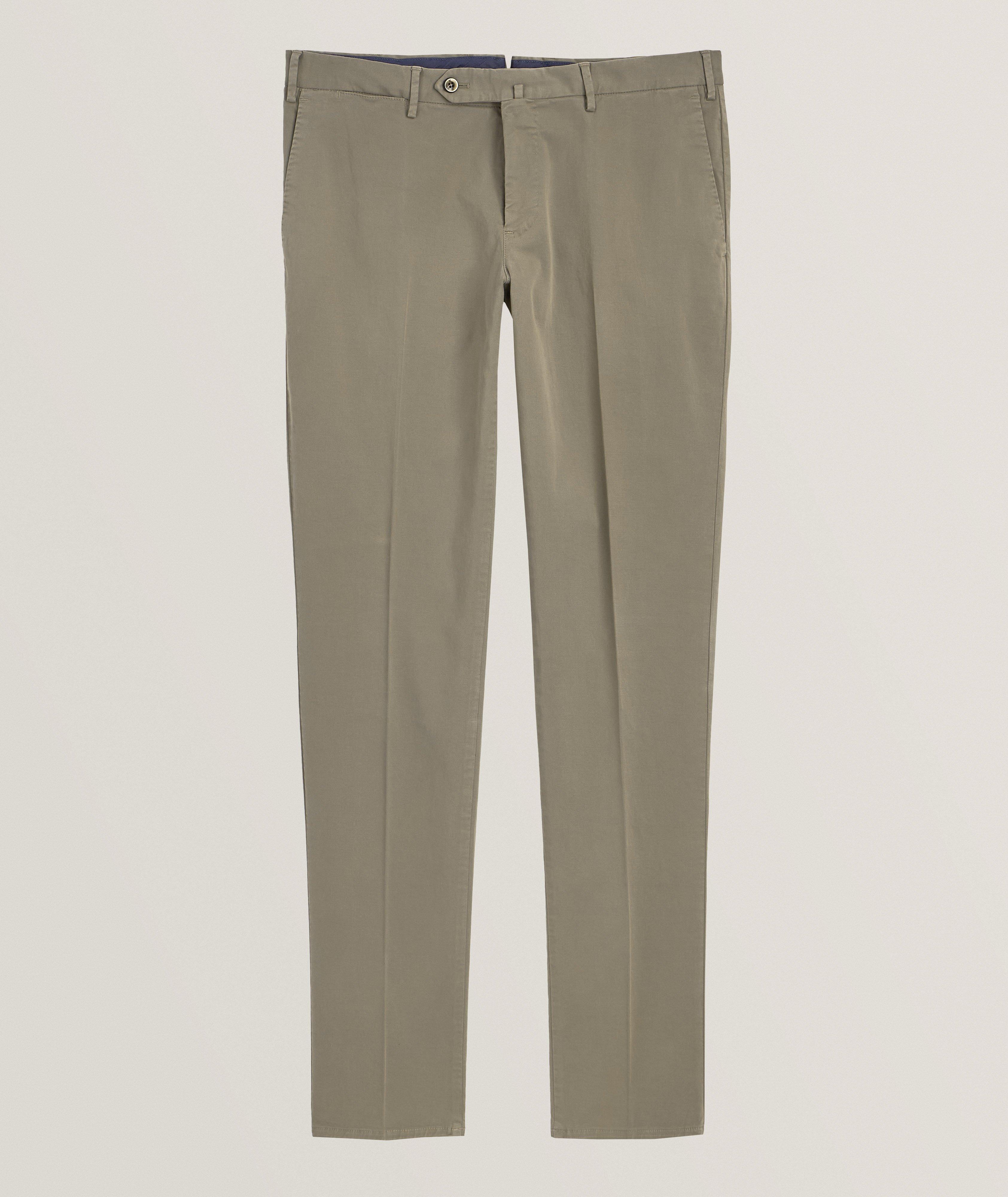 Stretch-Cotton Pleated Pants image 0