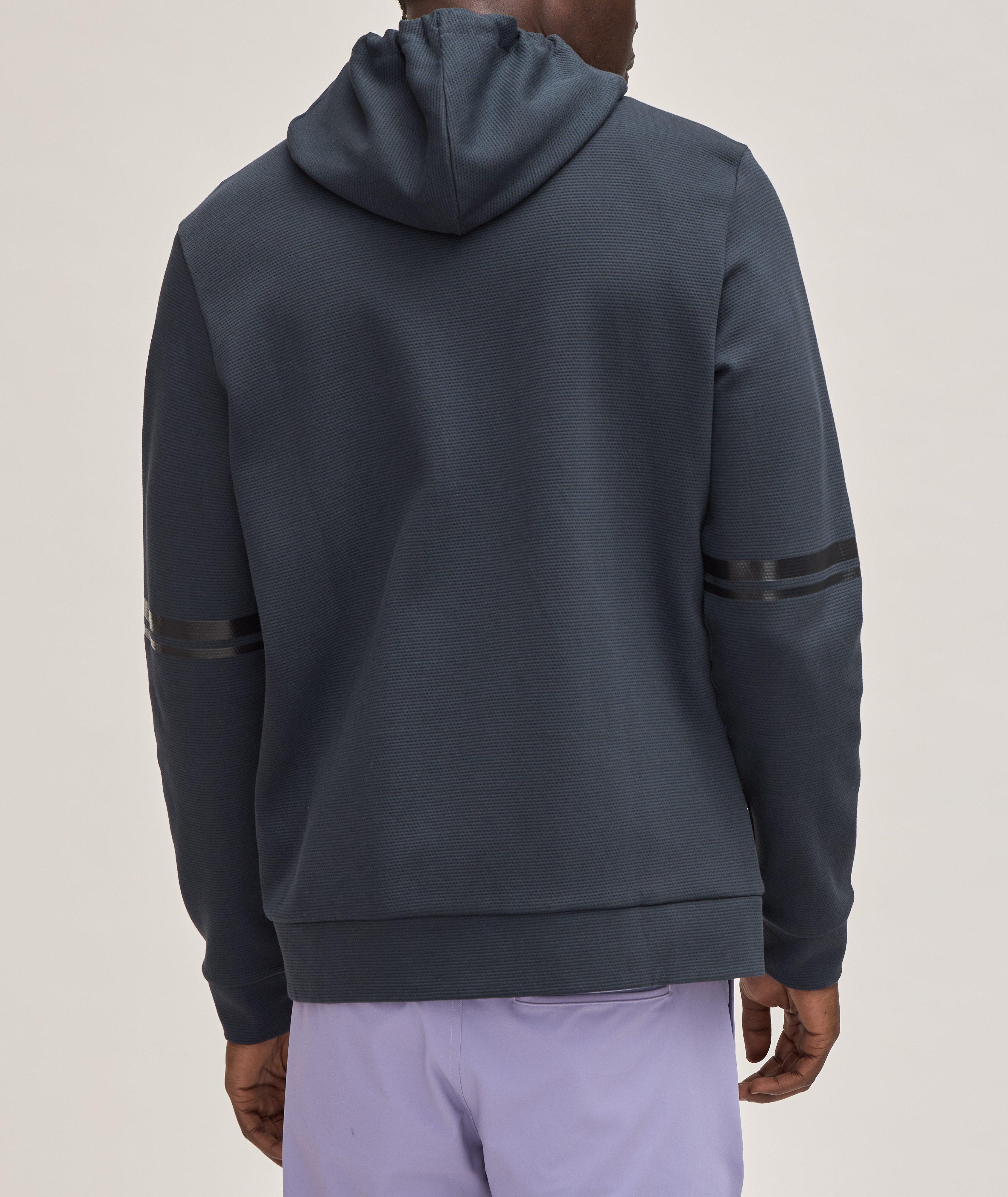 Mirror Effect Heavy Cotton Piqué Zip-Up Hooded Sweater image 2