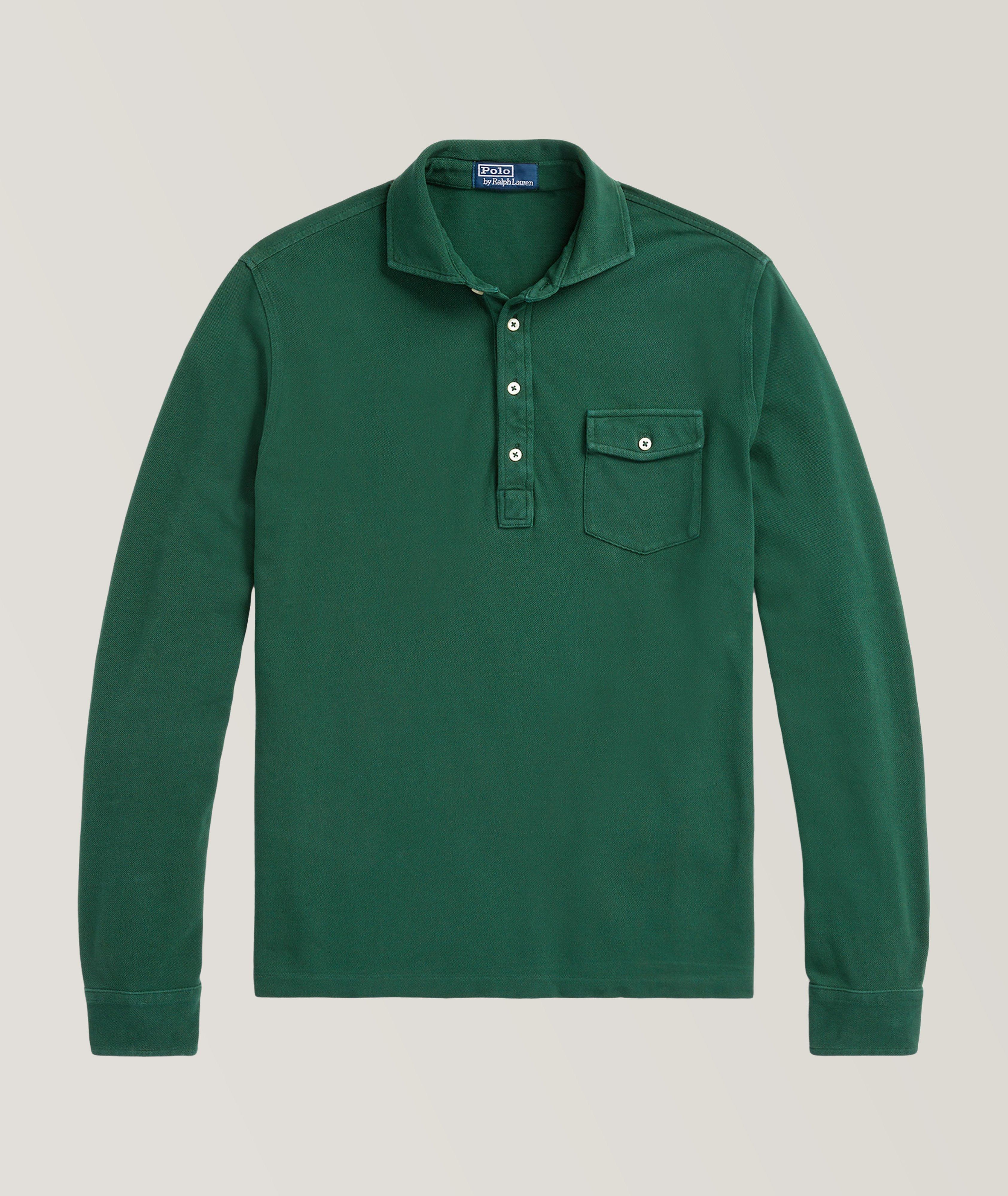 Cotton Long-Sleeve Polo