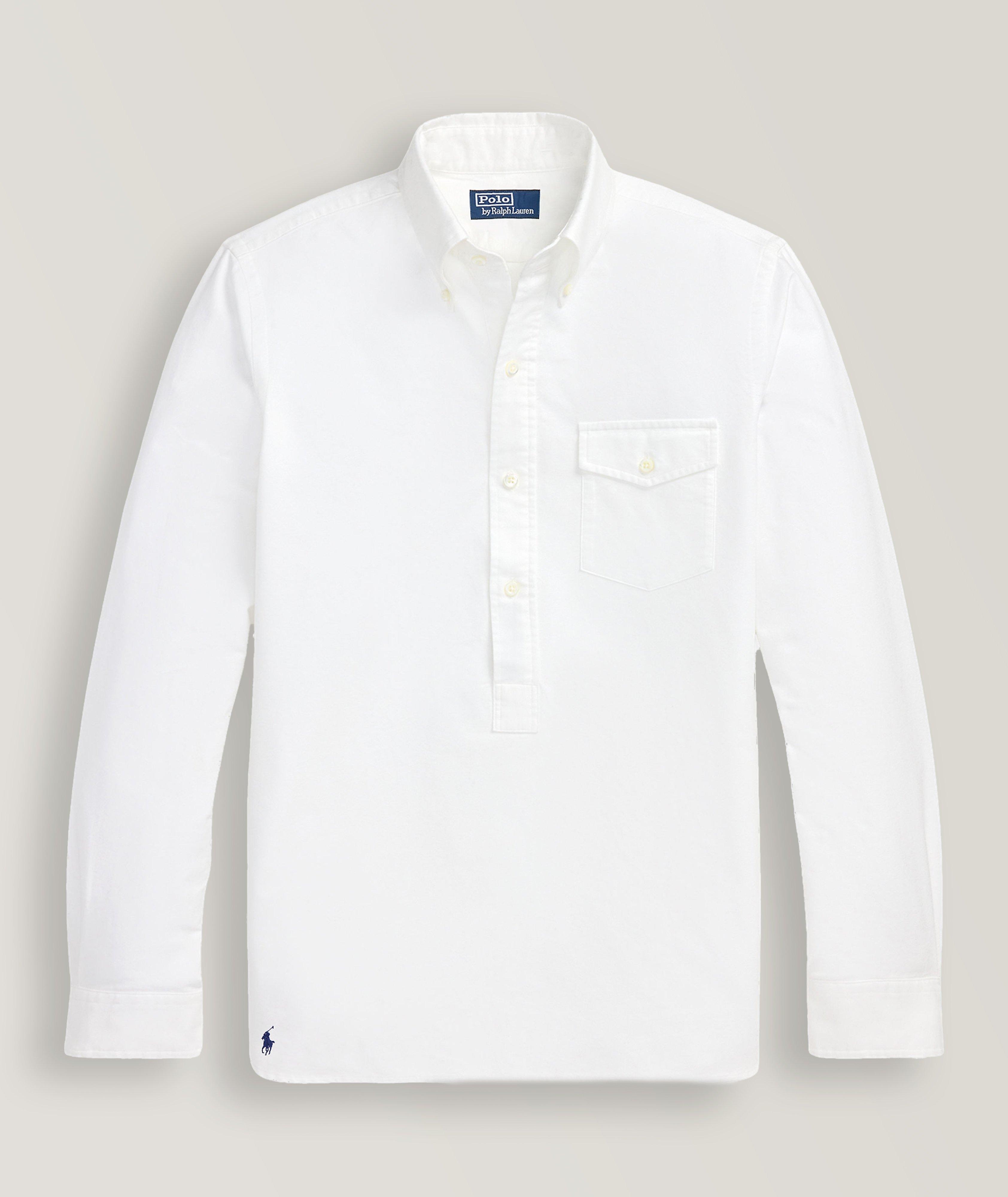 Cotton Quarter Button-Down Shirt