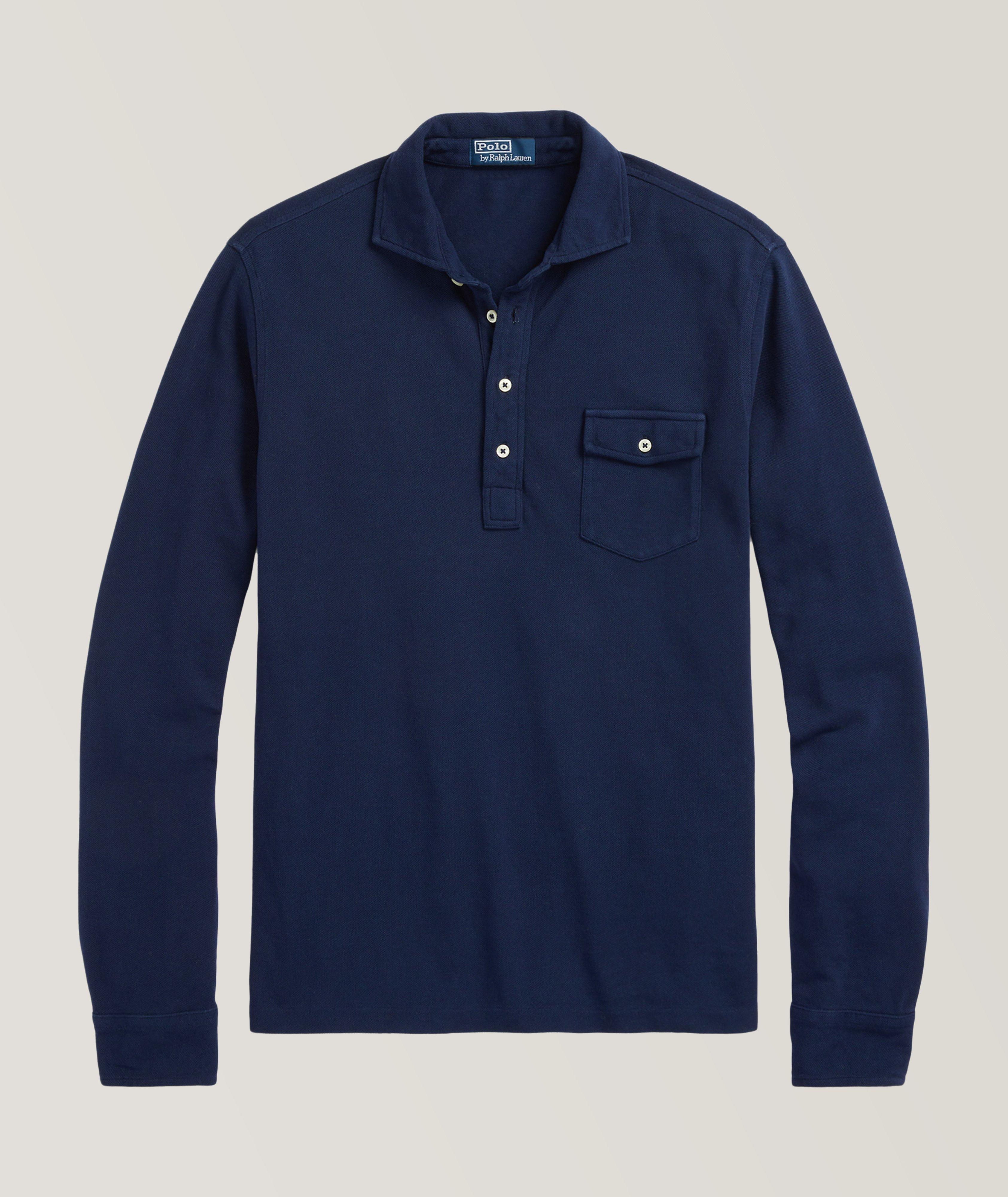 Cotton Long-Sleeve Polo image 0