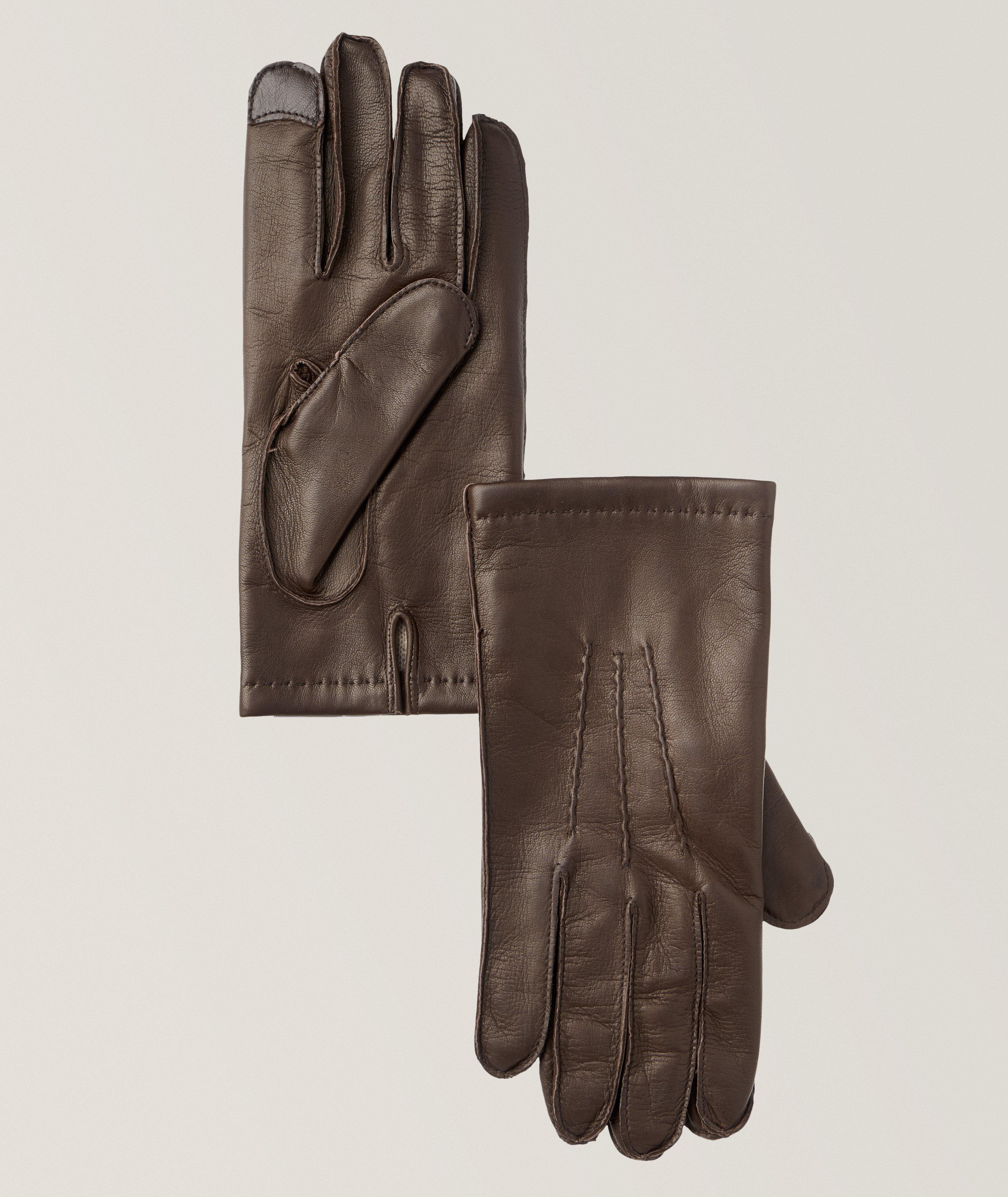 Harold Touchscreen-Compatible Leather & Cashmere Gloves