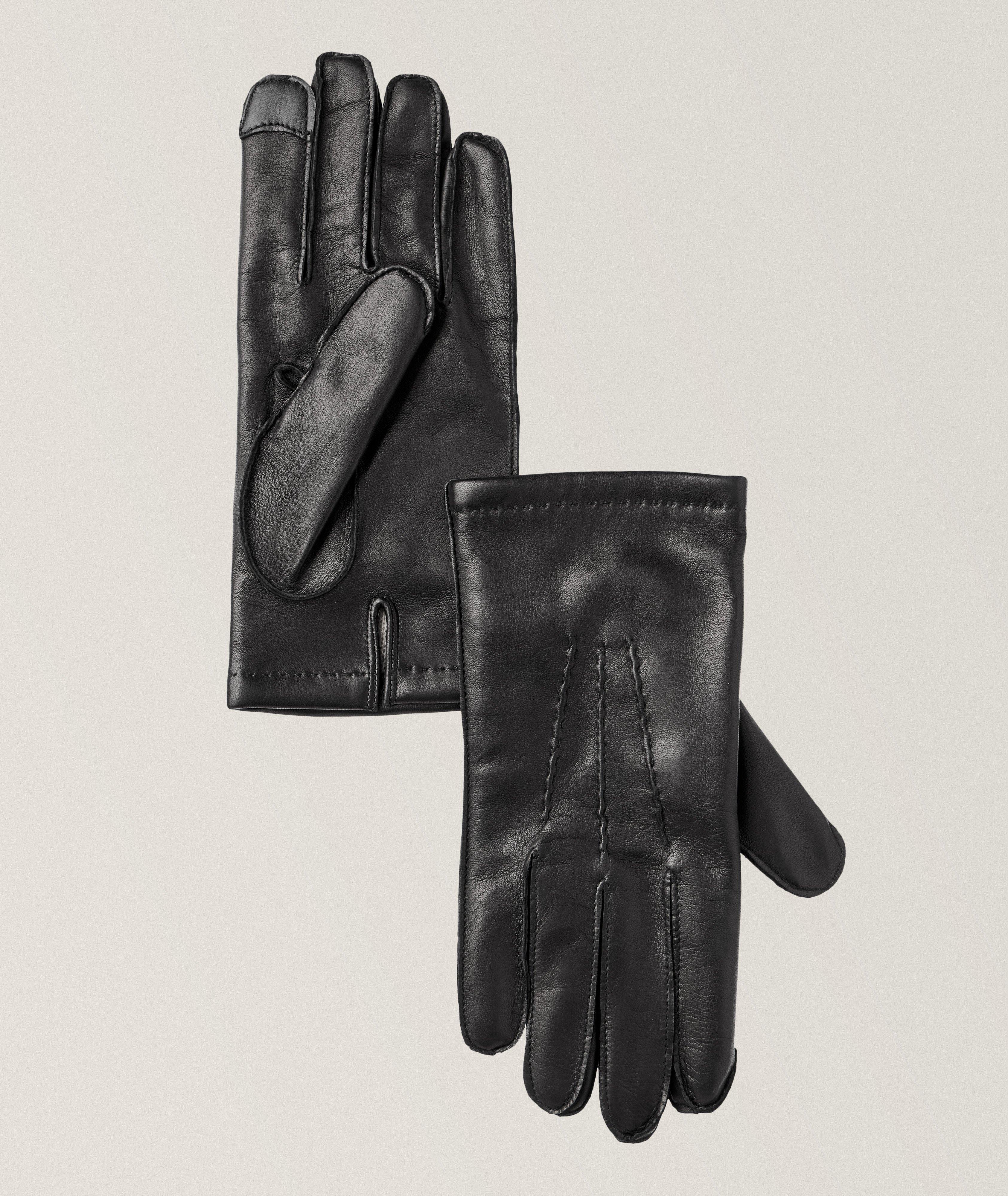 Harold Touchscreen-Compatible Leather & Cashmere Gloves