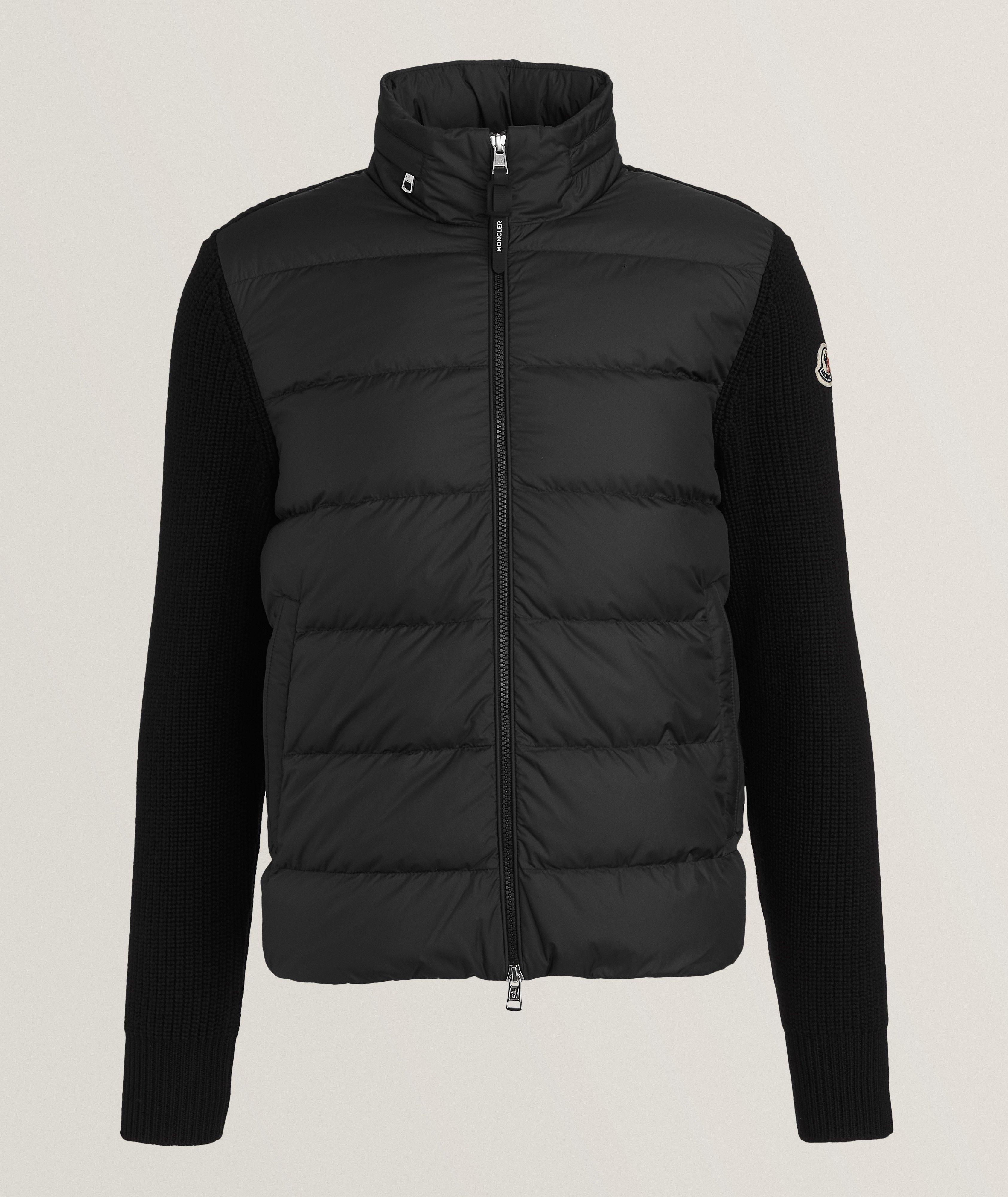 Moncler Blouson-Pull En Laine Et En Duvet En Noir , Taille Homme Petit