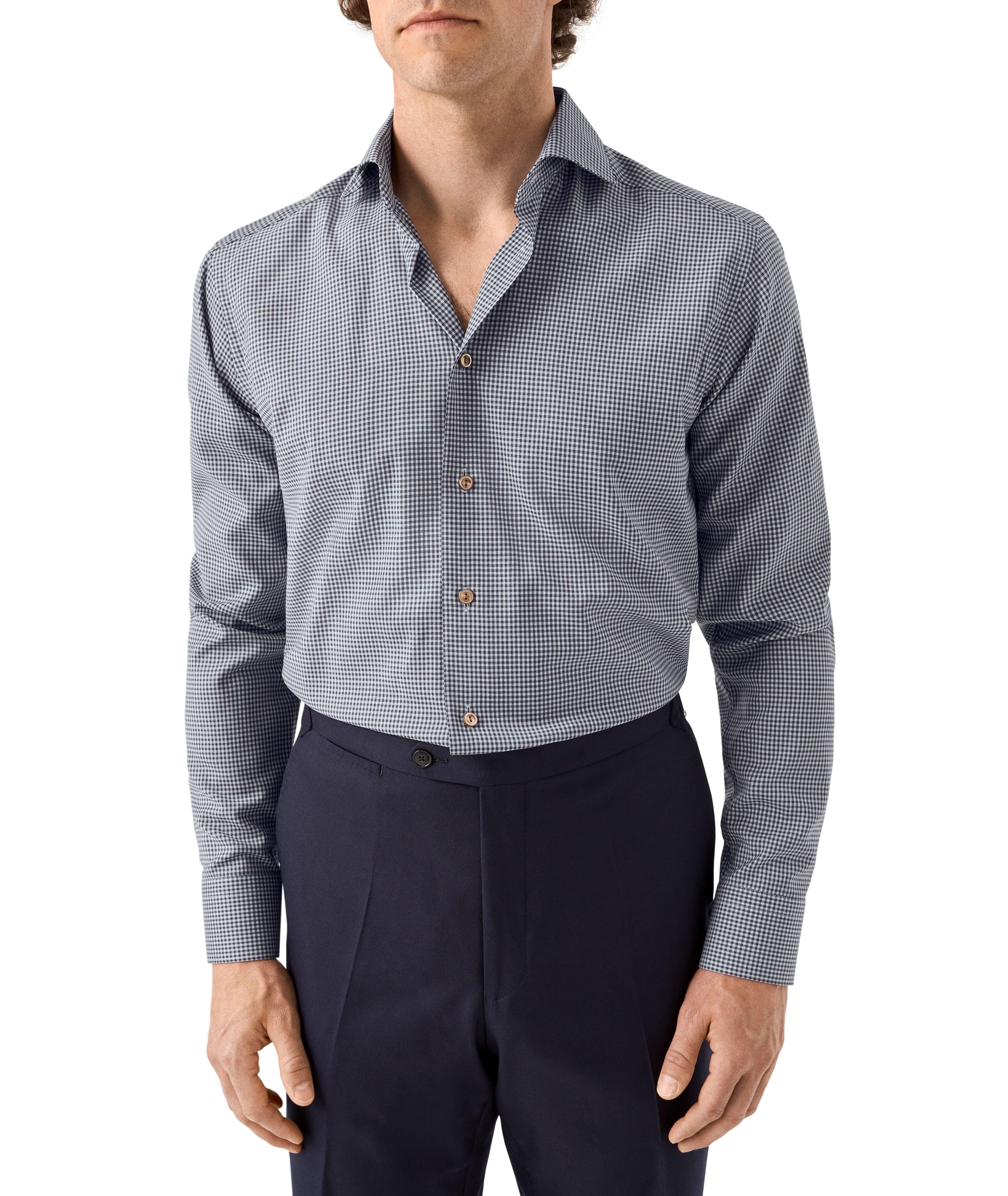 Contemporary-Fit Micro-Check Dress Shirt image 1