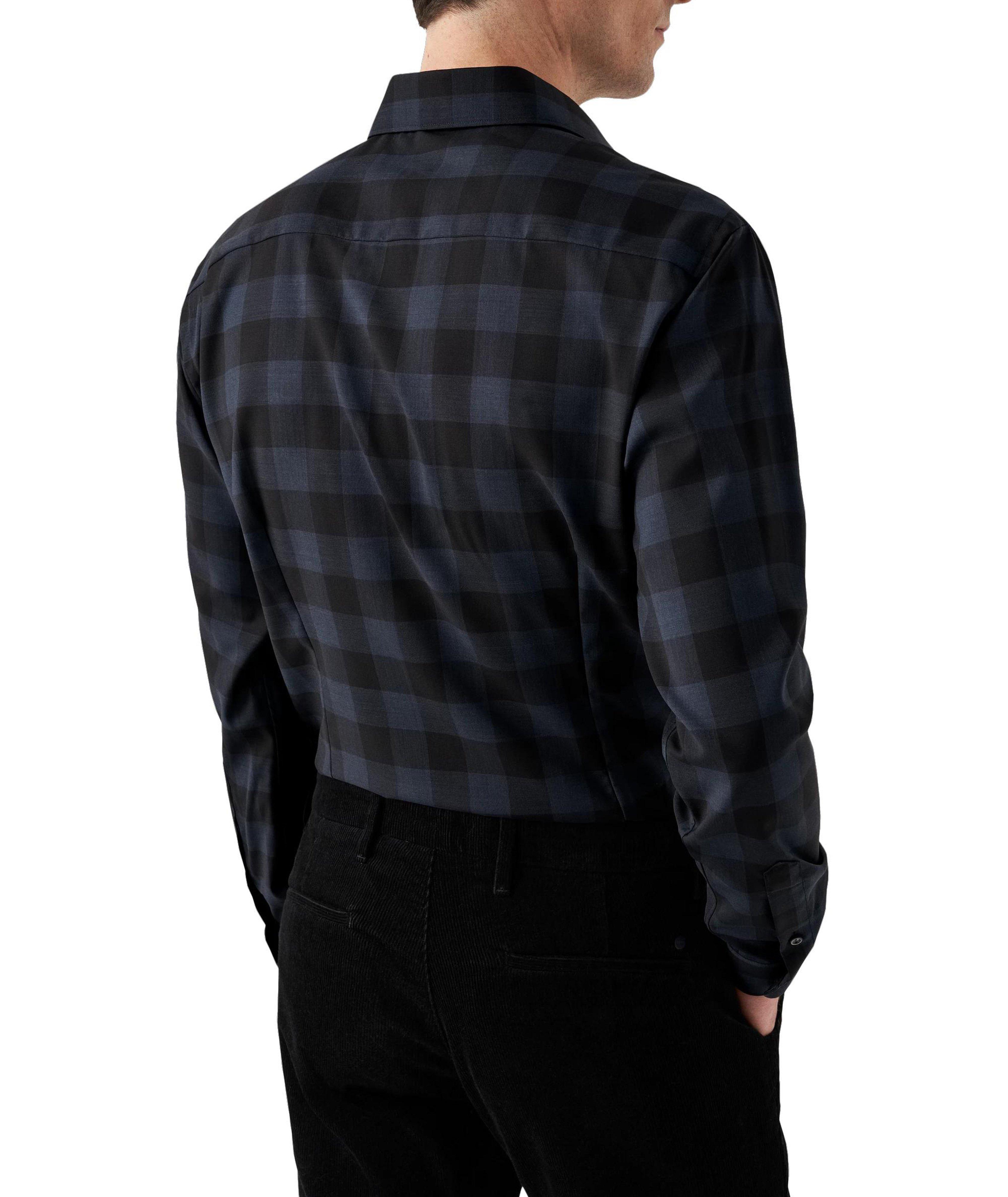 Slim-Fit Check Merino Wool Dress Shirt image 2