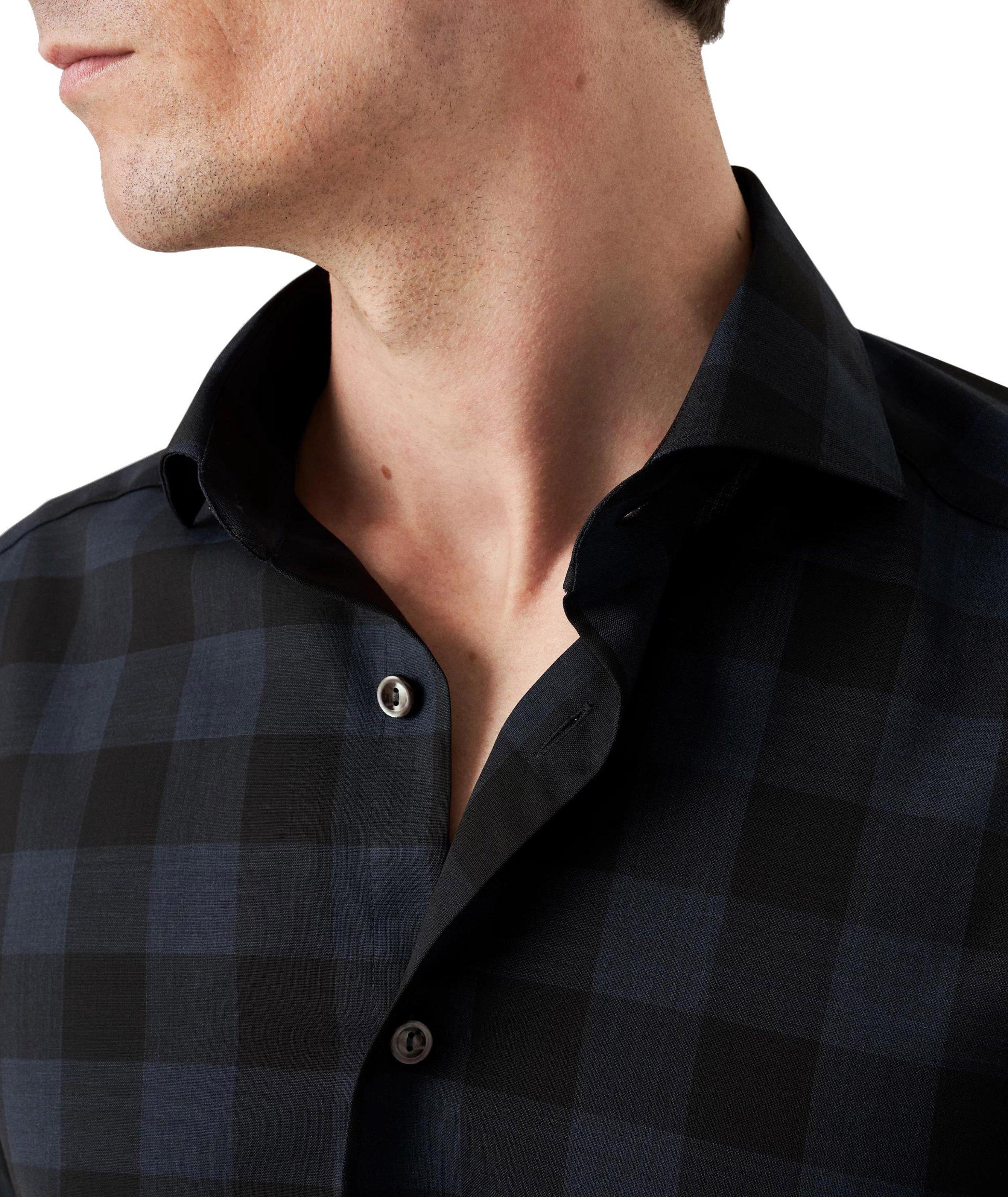 Slim-Fit Check Merino Wool Dress Shirt image 3