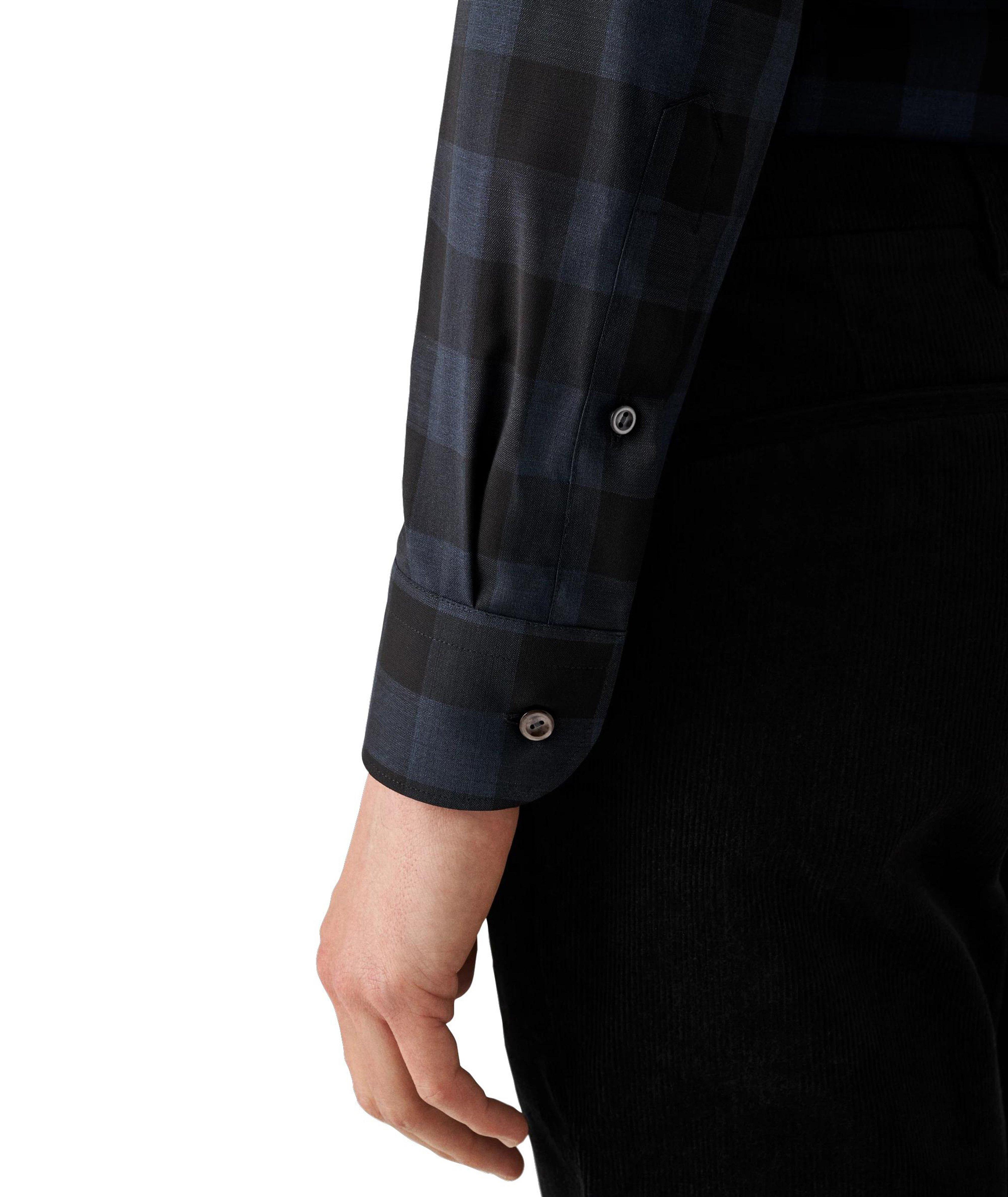 Slim-Fit Check Merino Wool Dress Shirt image 4