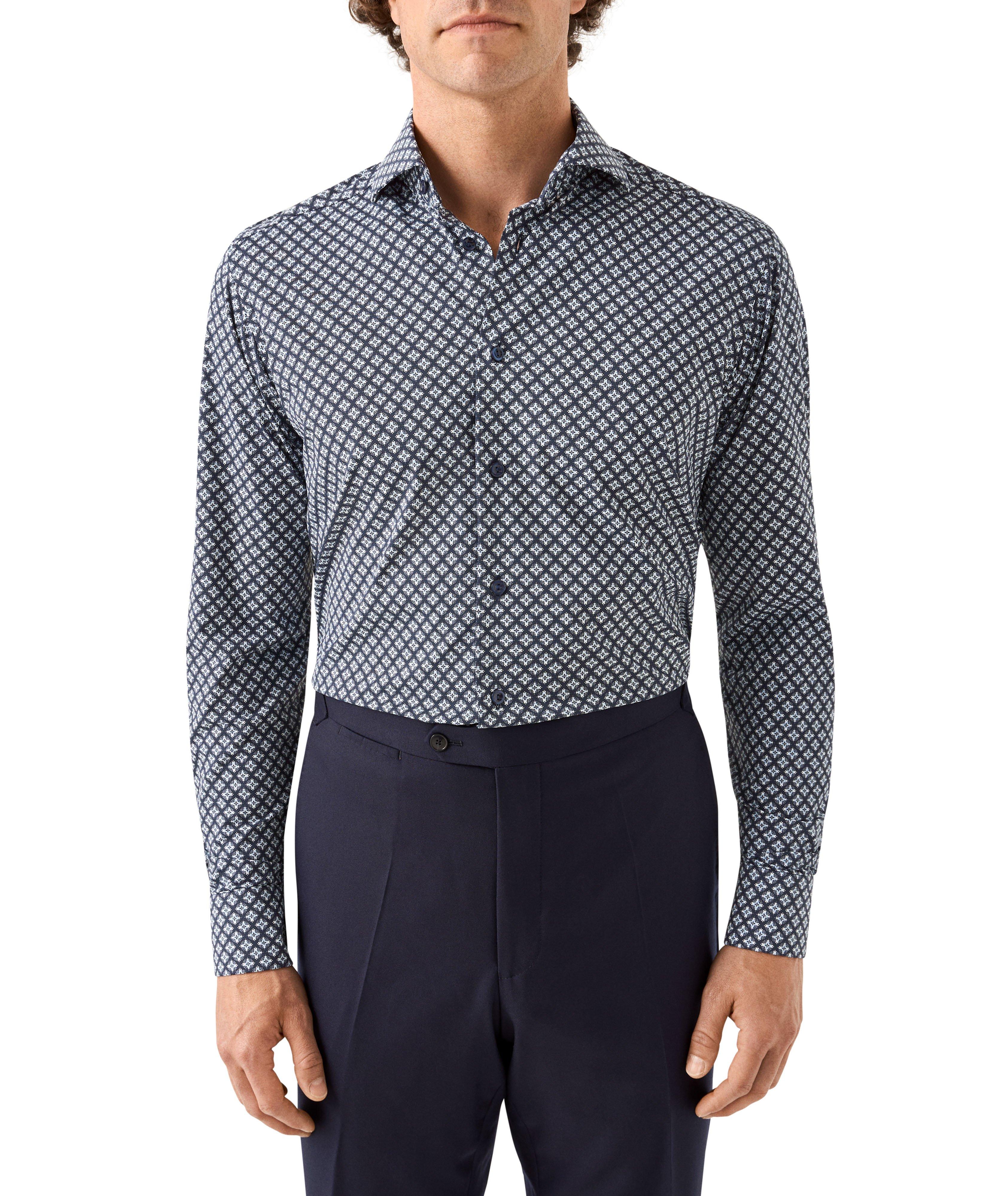 Slim-Fit Geometric Four-Way Stretch Dress Shirt image 1