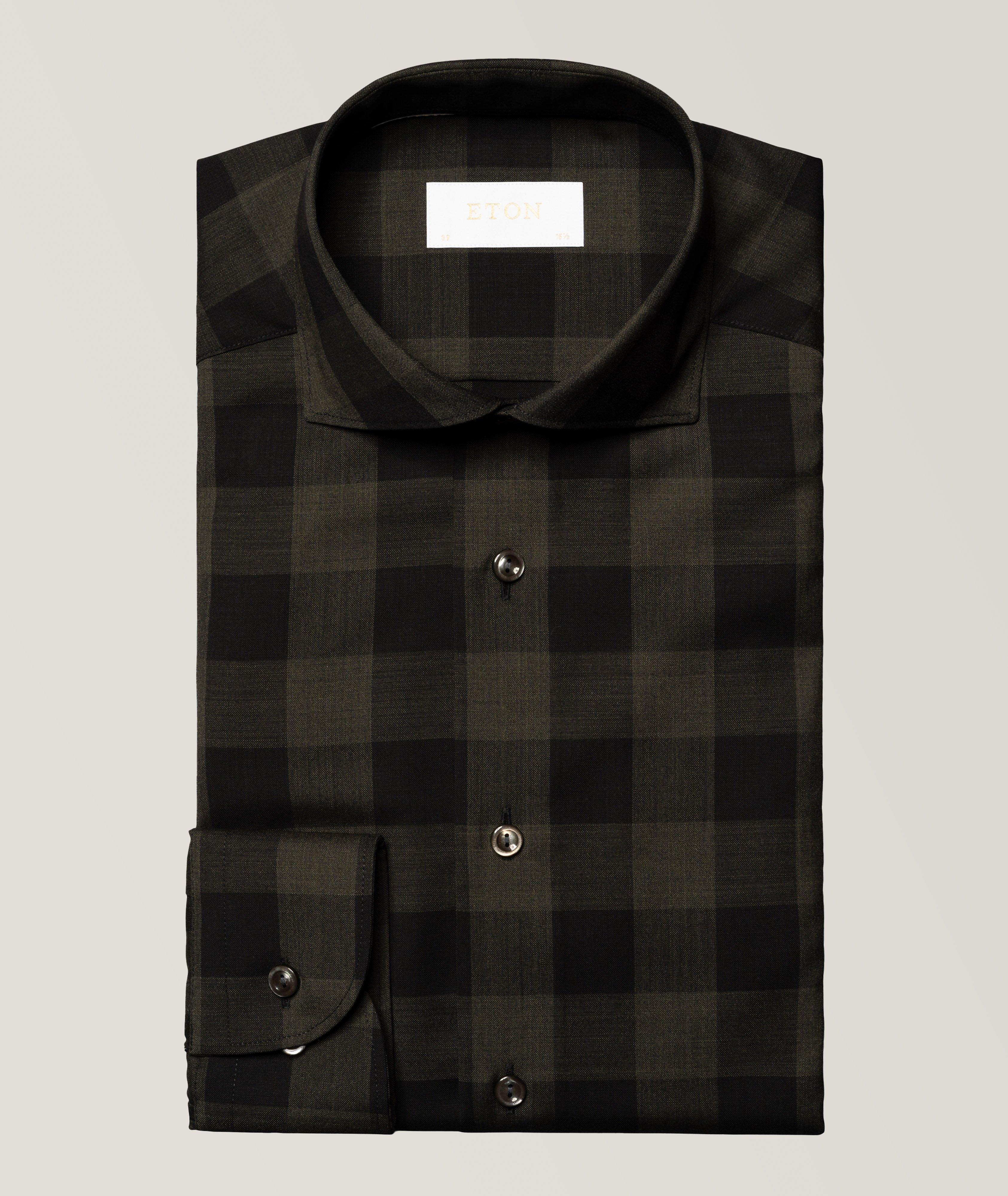 Eton Contemporary-Fit Check Merino Wool Shirt