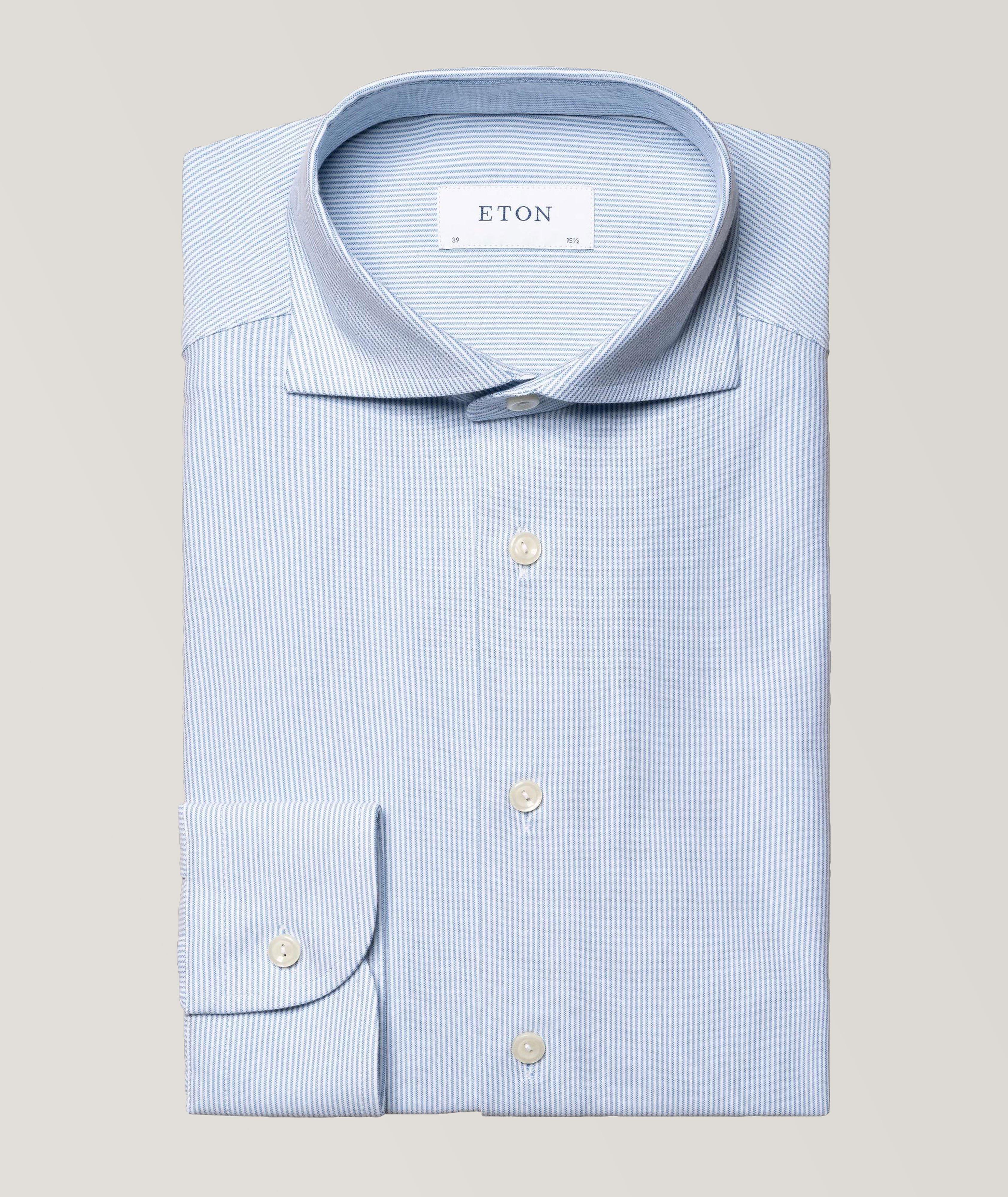 Eton Contemporary-Fit Striped Four-Way Stretch Dress Shirt 