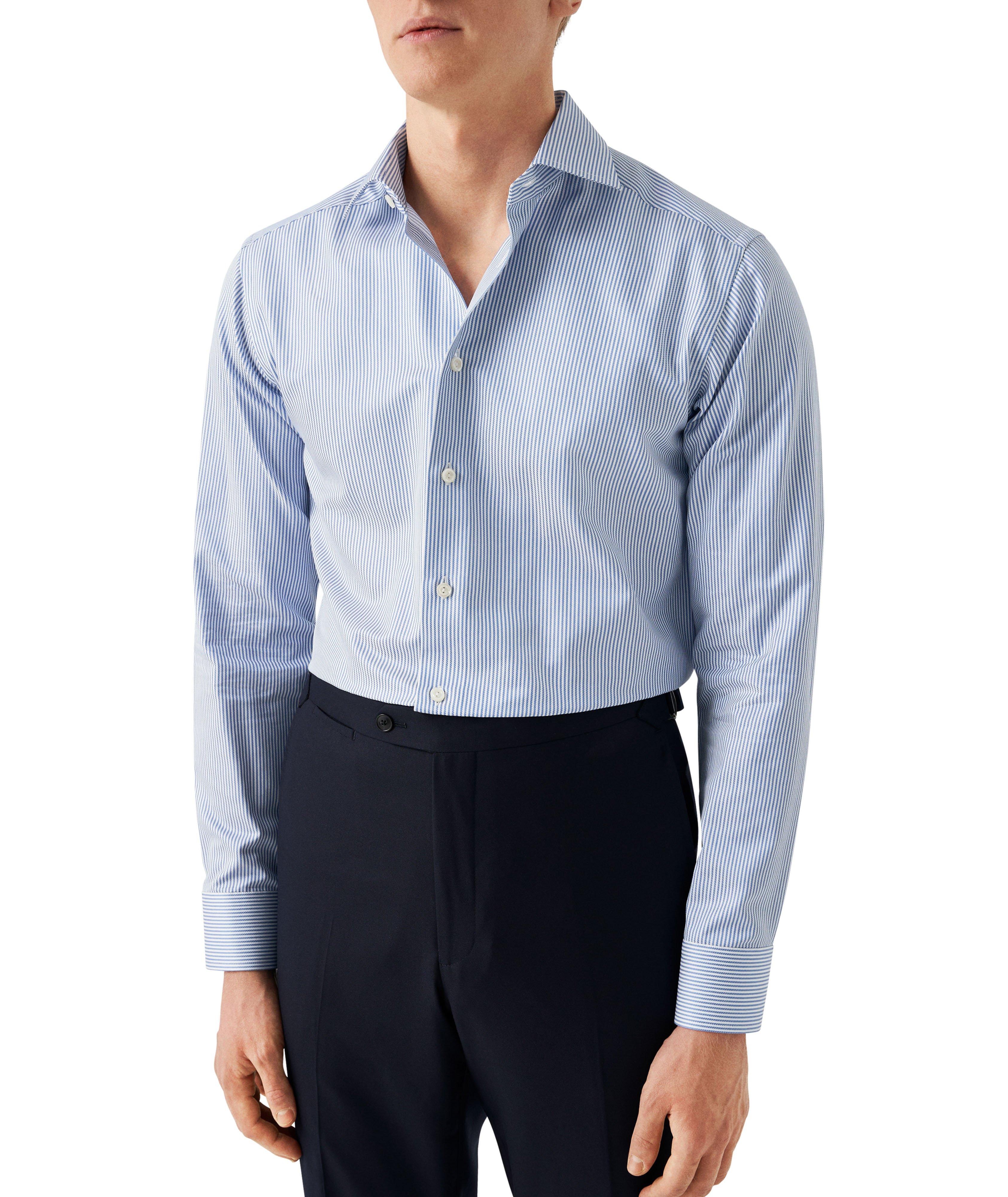 Slim-Fit Striped Dress Shirt image 1
