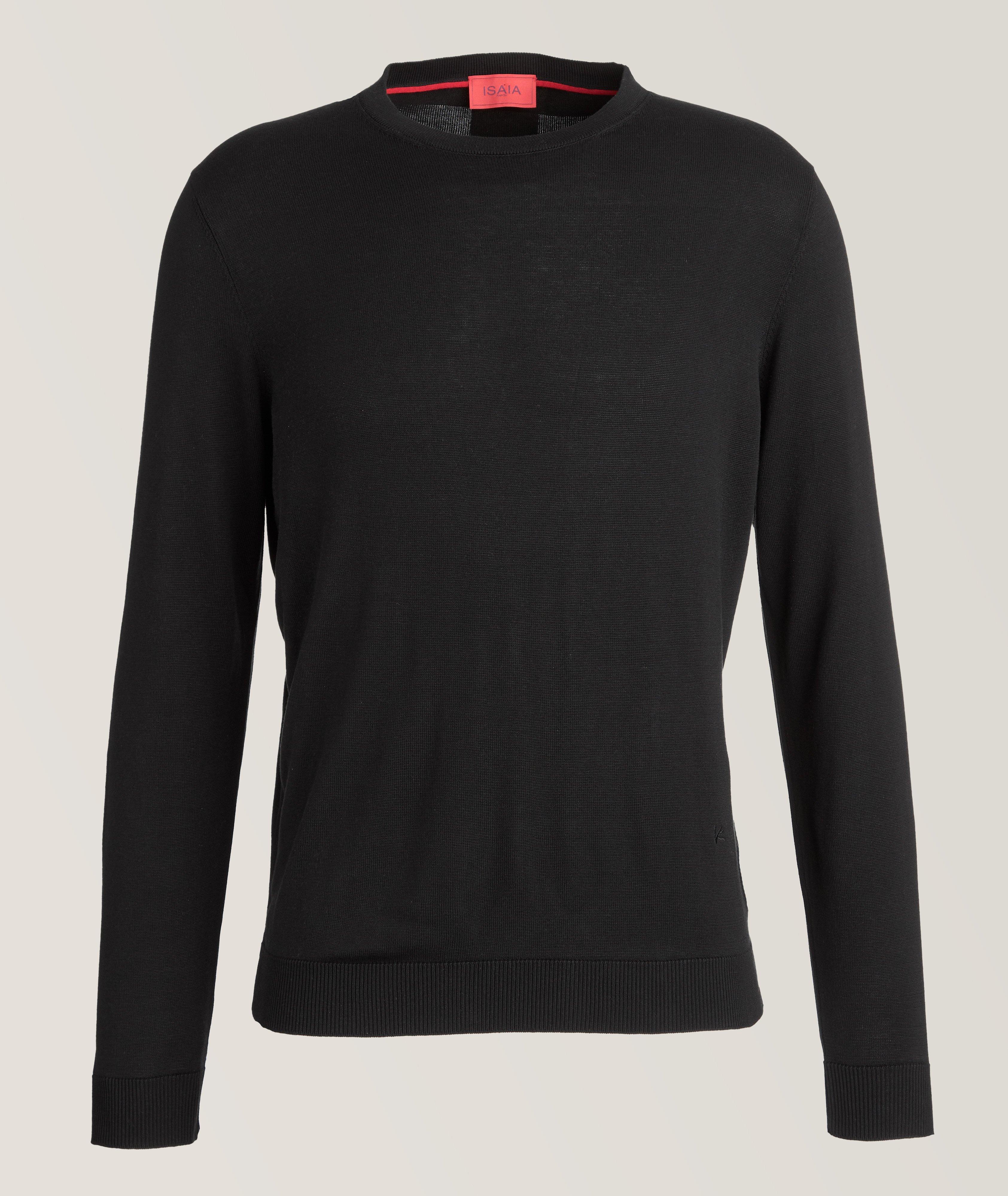 Isaia Pull En Jersey De Soie En Noir , Taille Homme TG