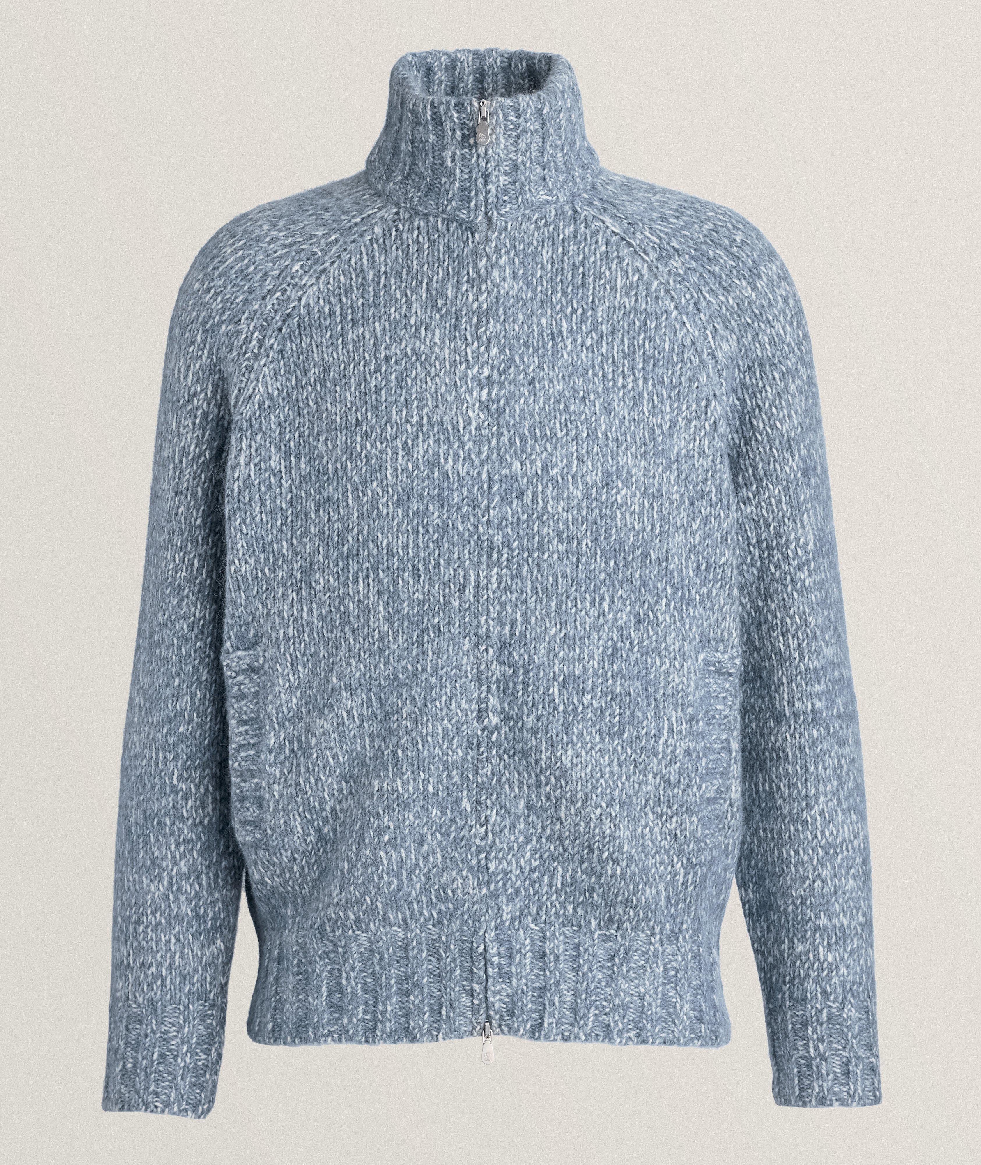 Brunello Cucinelli Cardigan En Mélange De Laine D’Alpaga En Bleu , Taille Homme Grand