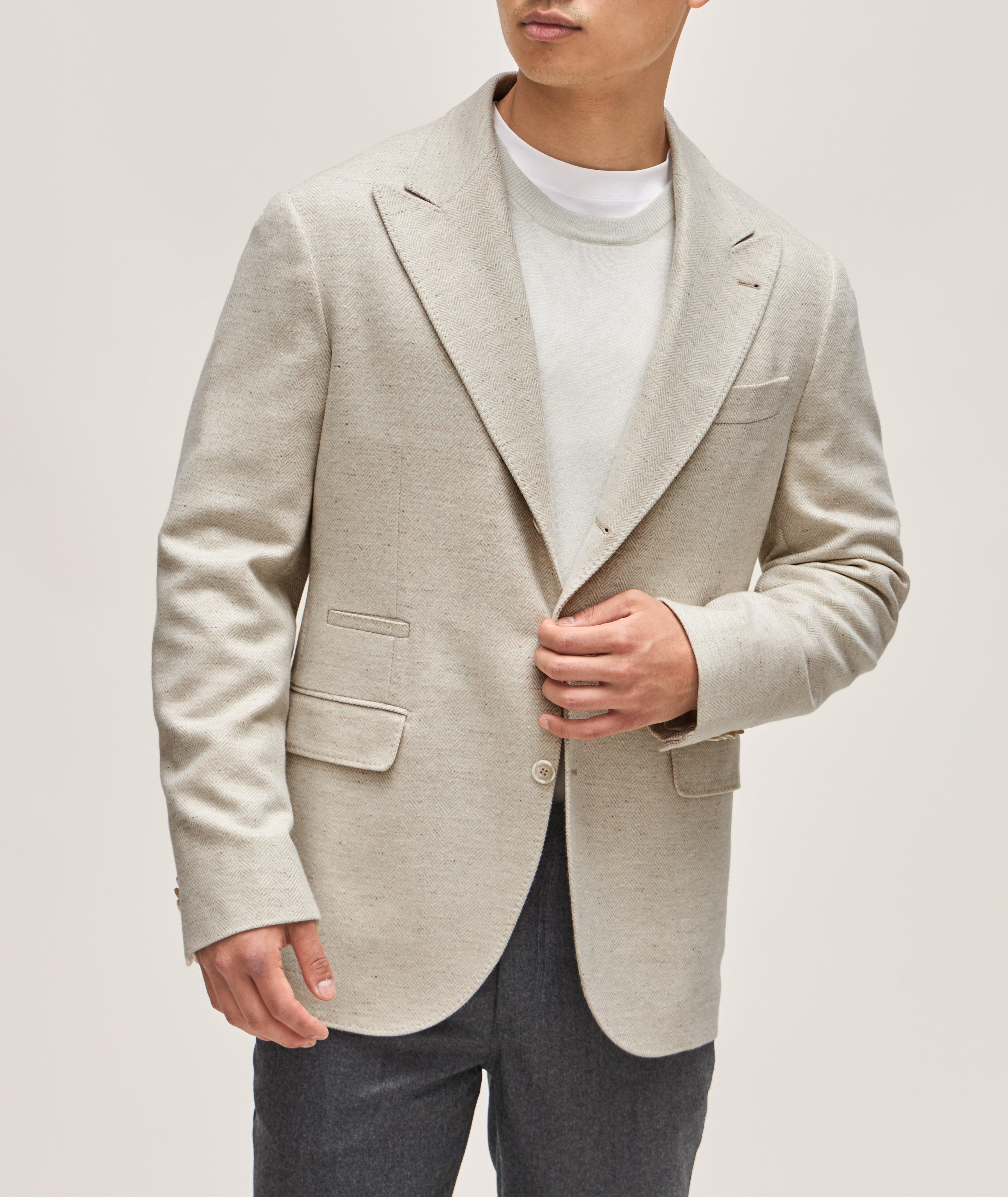 Herringbone Stretch-Wool Blend Sport Jacket  image 1