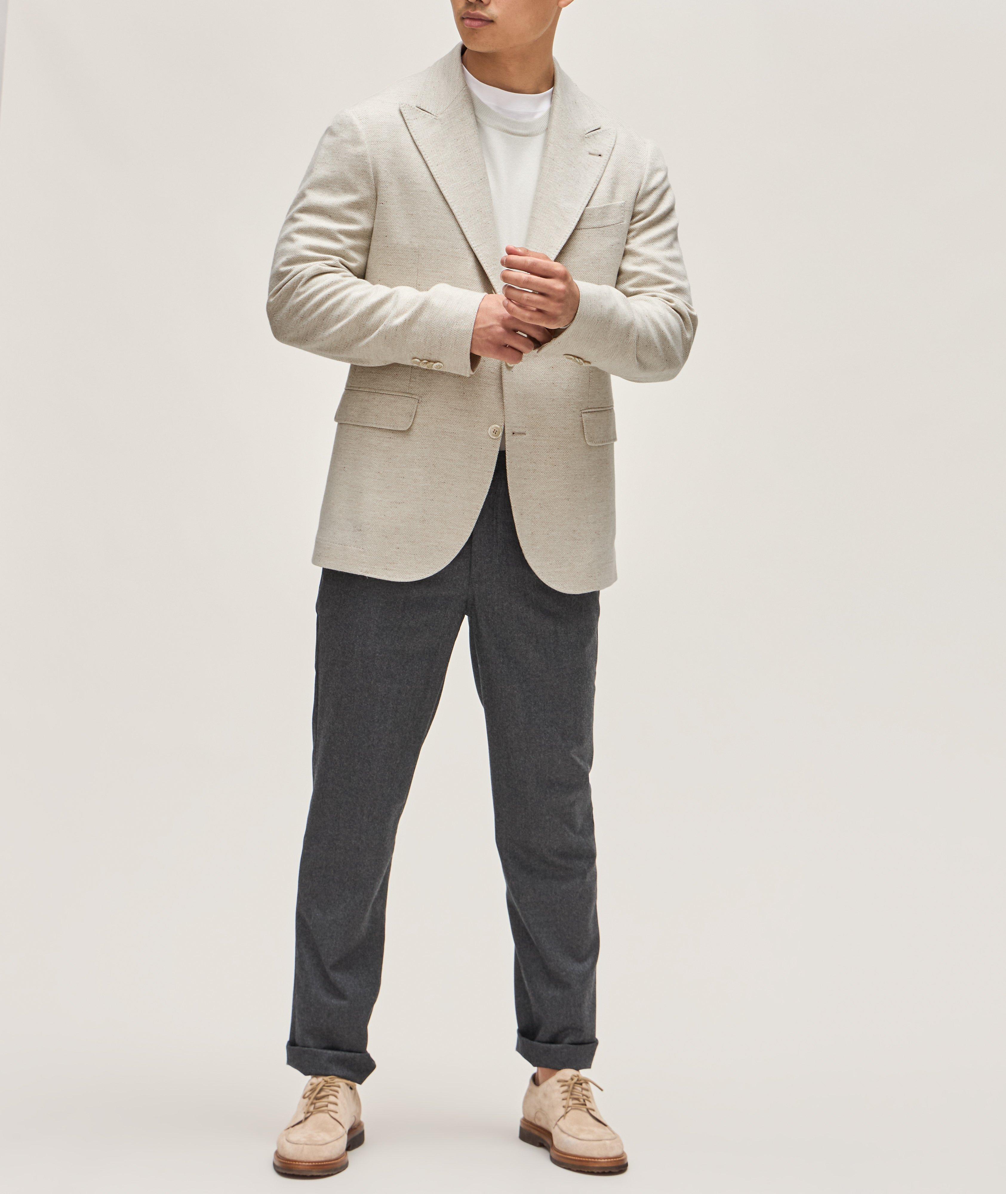Herringbone Stretch-Wool Blend Sport Jacket  image 4