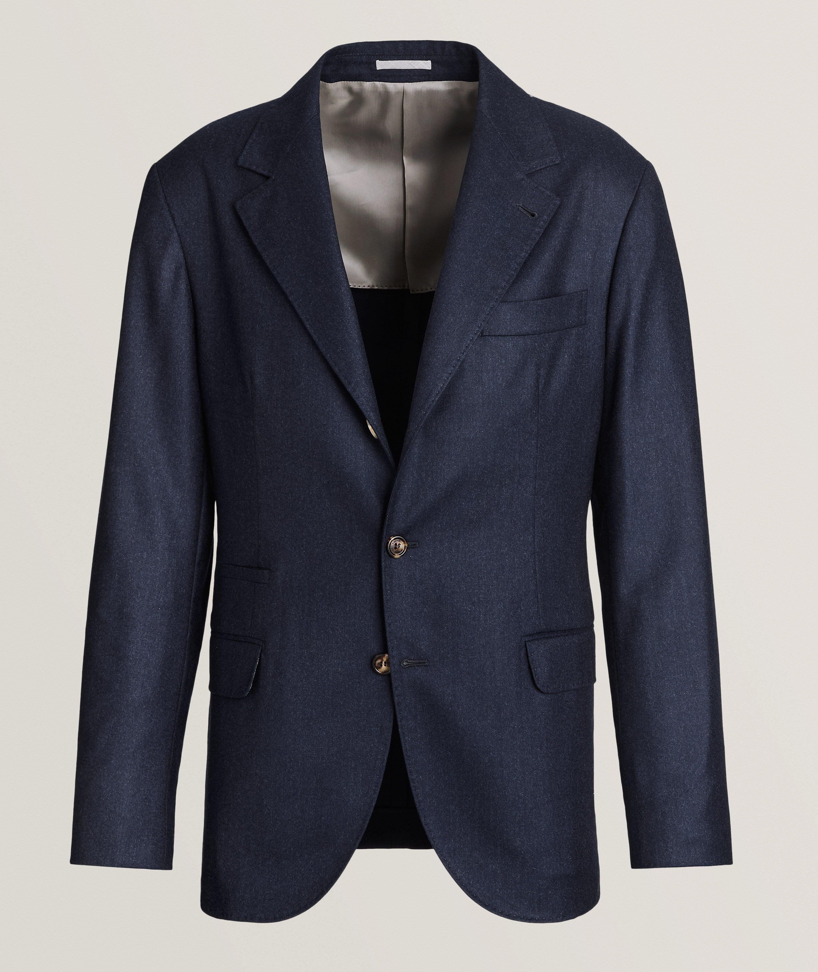 Brunello Cucinelli Veston En Laine Vierge Chinée En Bleu , Taille Homme 46