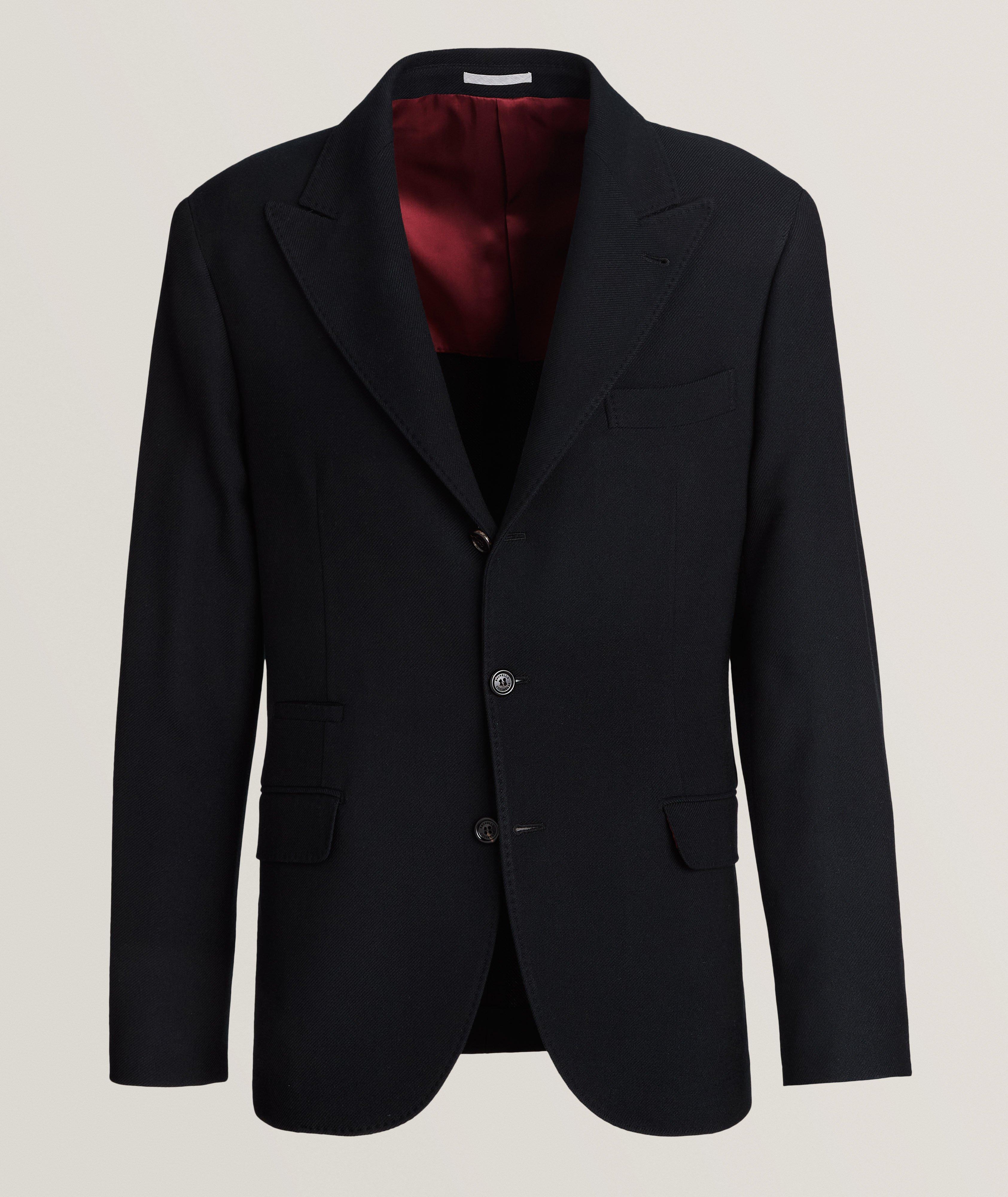 Brunello Cucinelli Blazer En Laine Extensible Texturée En Bleu , Taille Homme 54