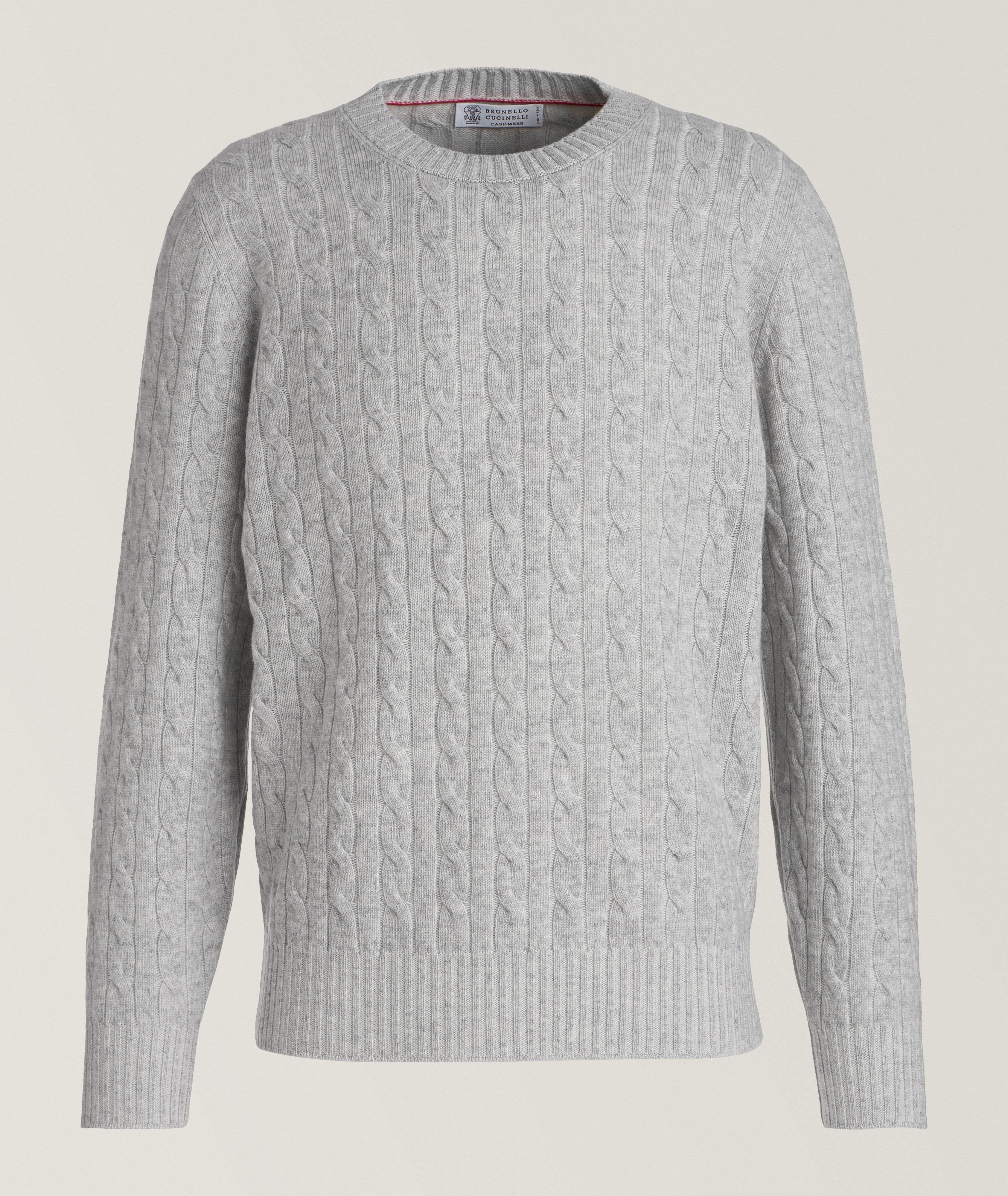 Brunello Cucinelli Pull En Tricot De Cachemire Vanisé En Gris , Taille Homme Petit