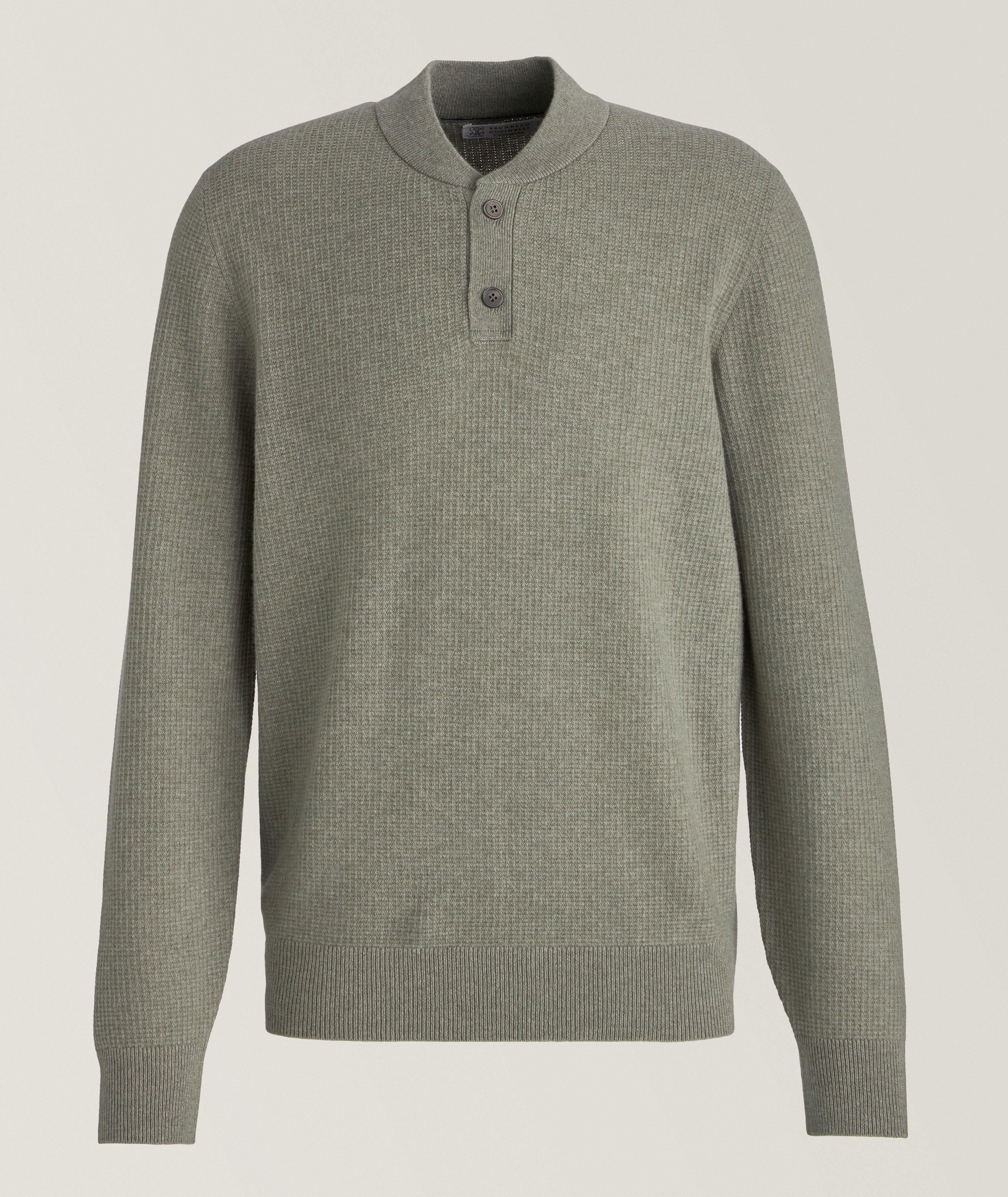 Brunello Cucinelli Pull En Tricot Gaufré De Cachemire En Vert , Taille Homme Moyen