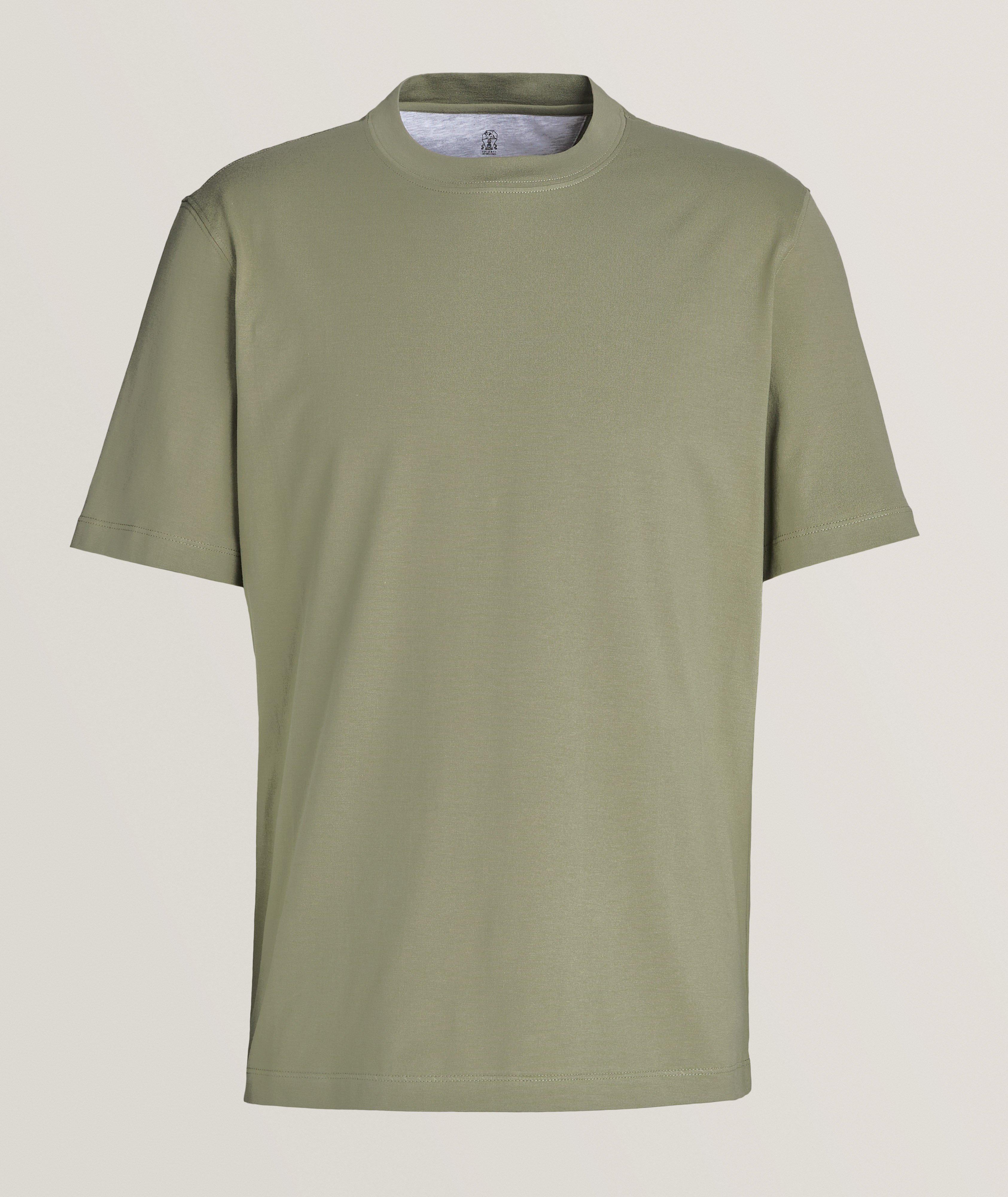 Brunello Cucinelli T-Shirt En Jersey De Coton En Vert , Taille Homme Moyen