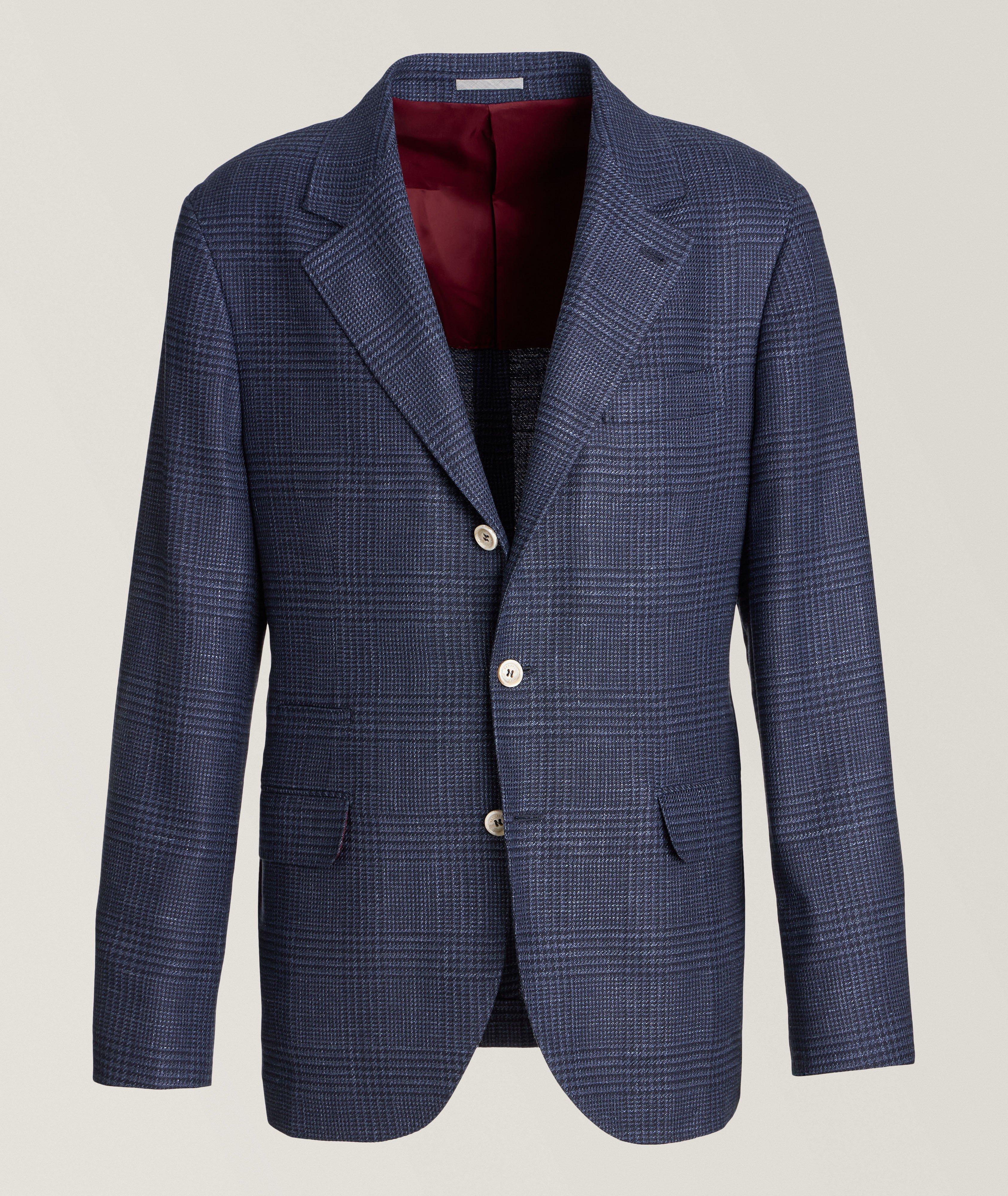 Brunello Cucinelli Veston Non Structuré En Laine, En Soie Et En Lin En Bleu , Taille Homme 54