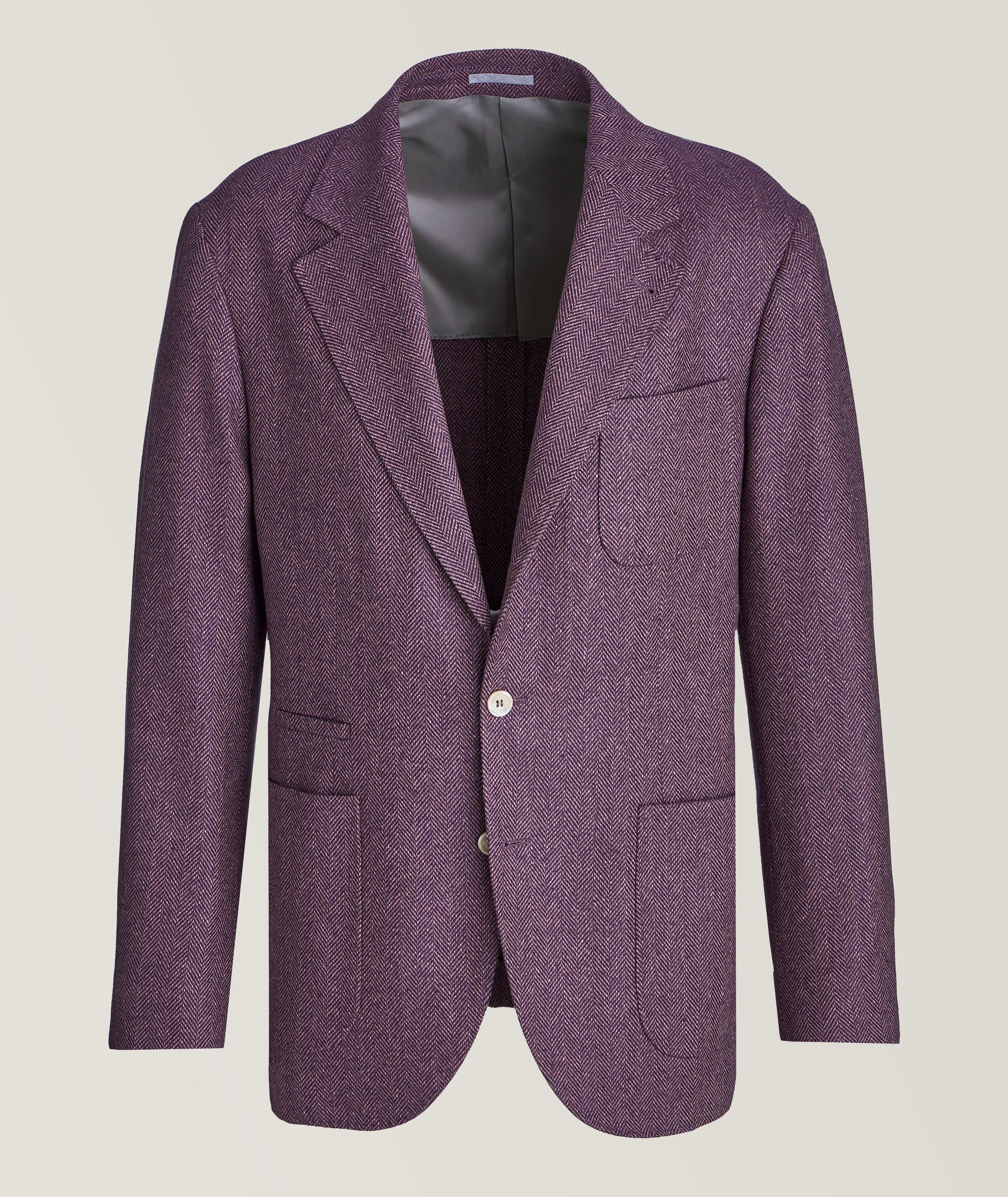 Brunello Cucinelli Veston En Mélange De Laine, De Soie Et De Cachemire En Violet , Taille Homme 46