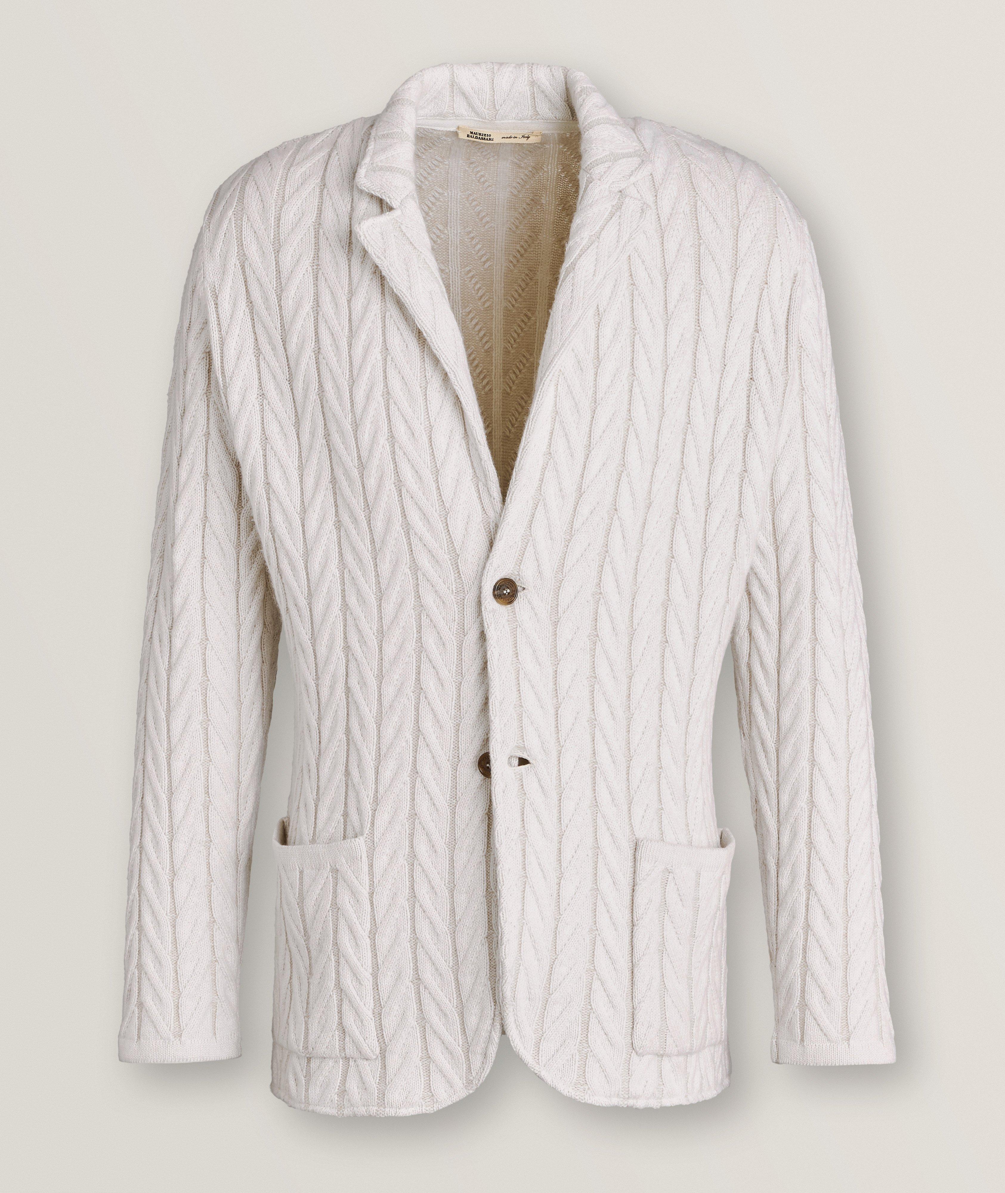 Maurizio Baldassari Veston-Cardigan En Cachemire Et En Laine En Beige , Taille Homme 50