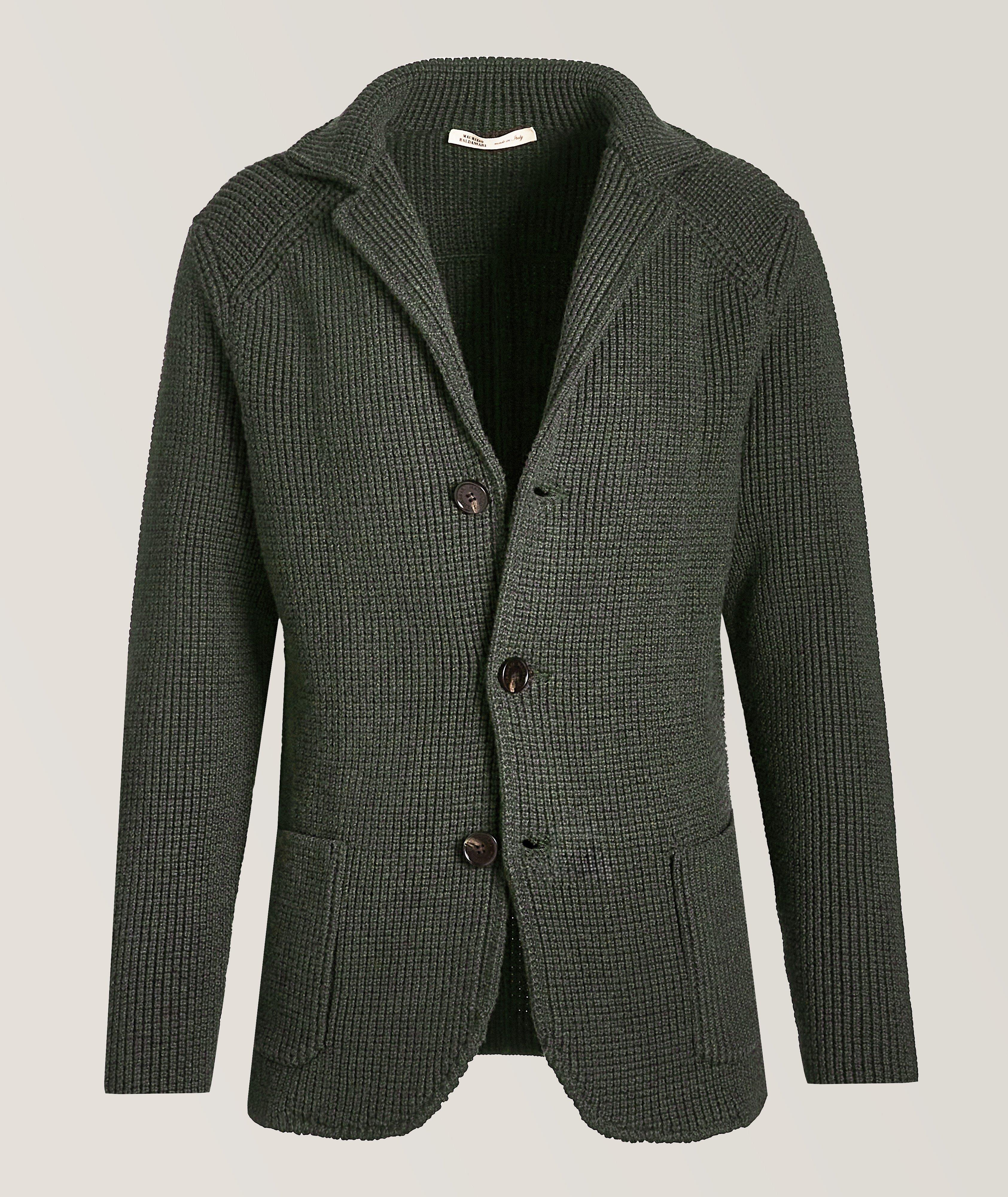 Maurizio Baldassari Veston-Cardigan Brenta En Laine Vierge En Vert , Taille Homme Petit