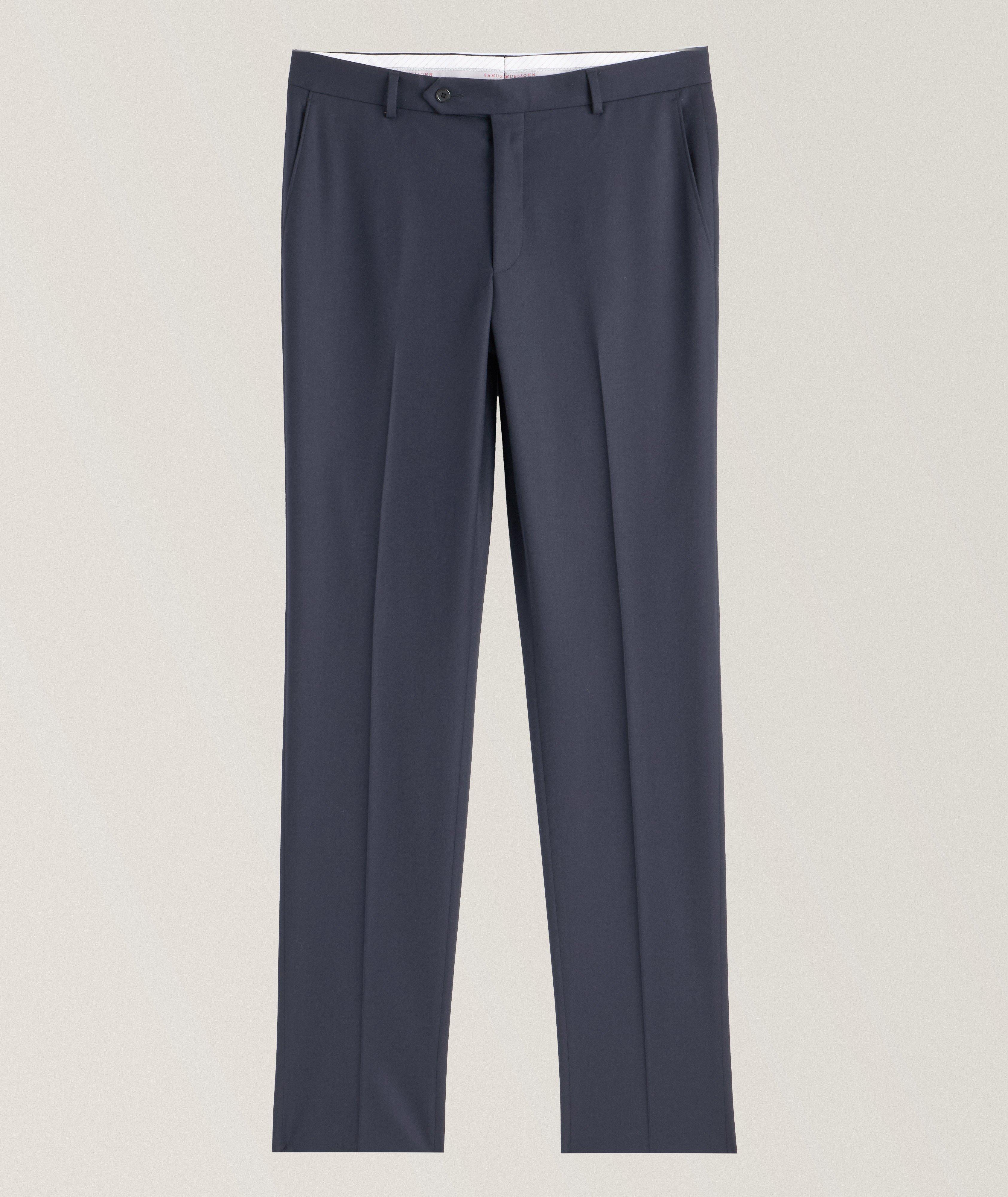 Samuelsohn Pantalon En Laine Extensible De Coupe Amincie En Bleu , Taille Homme 40