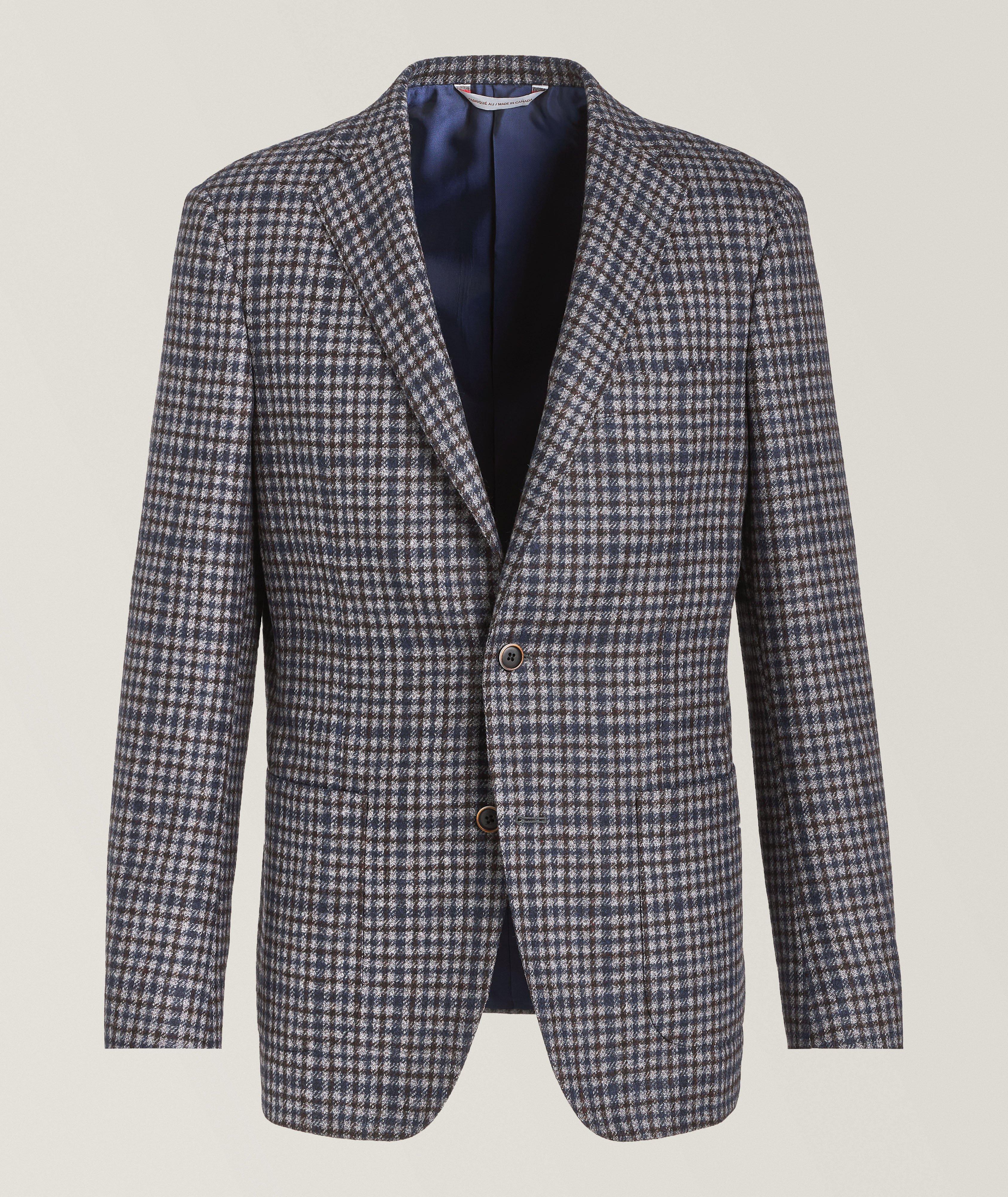 Samuelsohn Veston En Mélange De Cachemire À Motif Quadrillé En Gris , Taille Homme 48