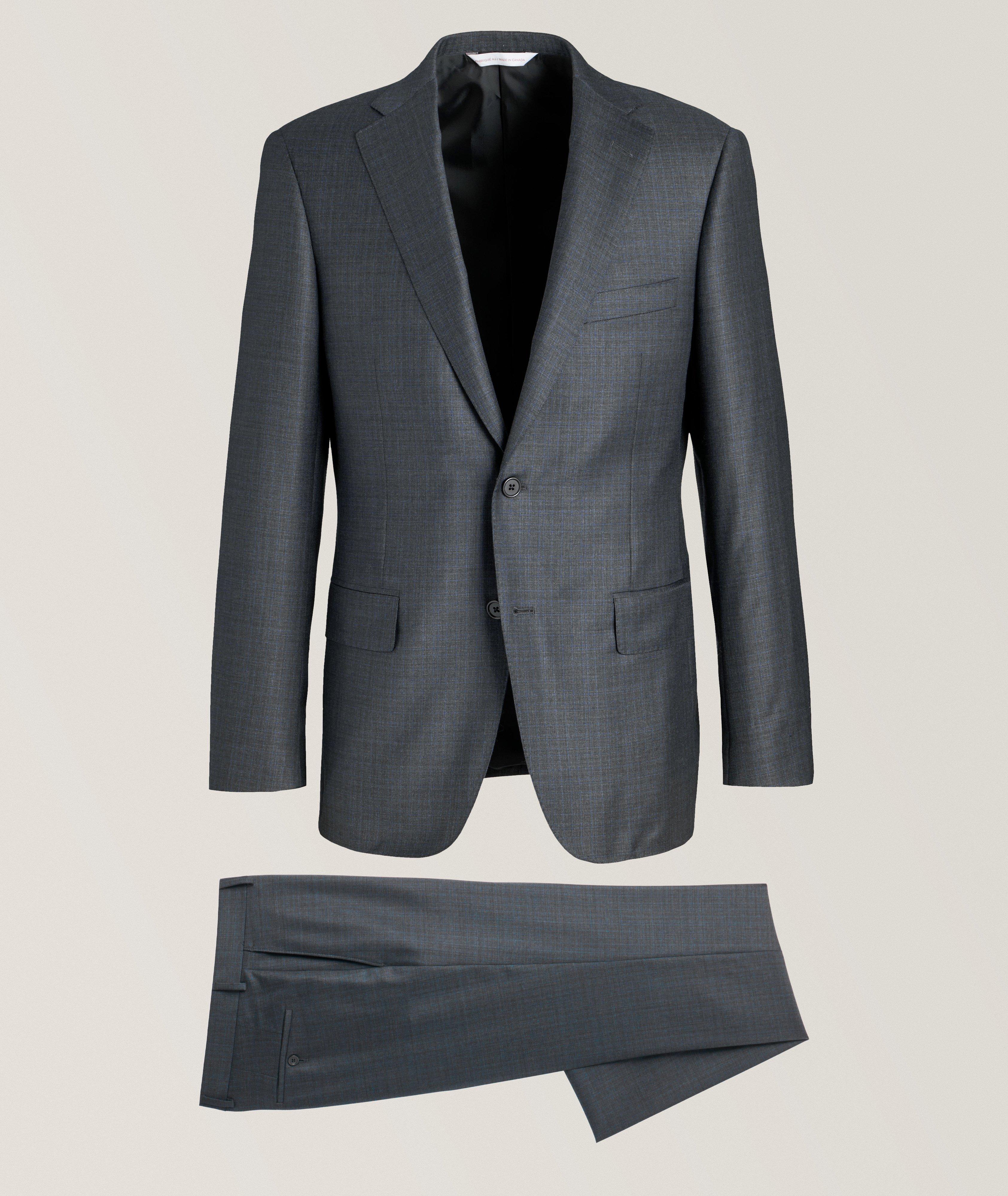 Tonal Plaid Wool Suit