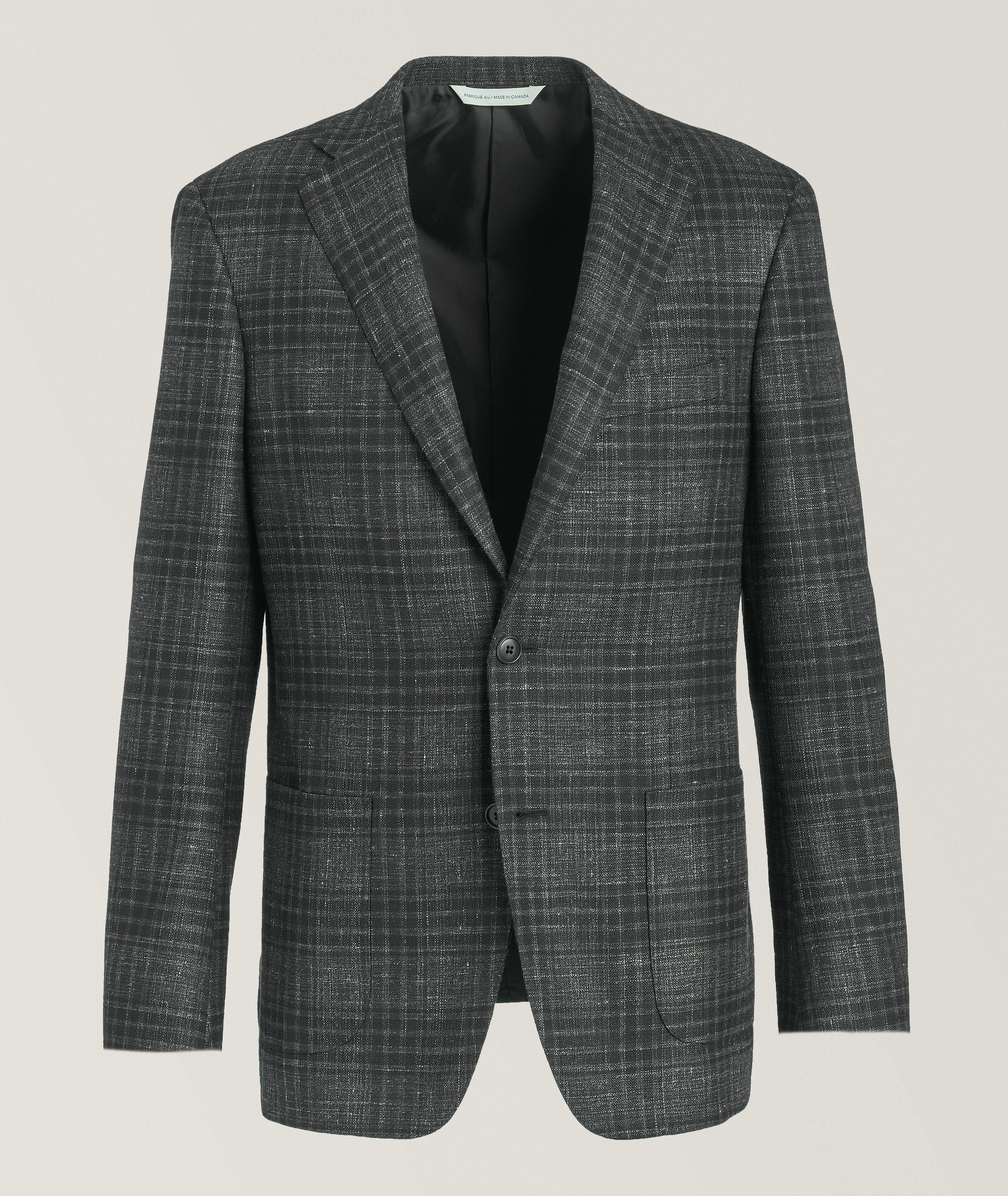 Samuelsohn Check Stretch-Wool Blend Sport Jacket