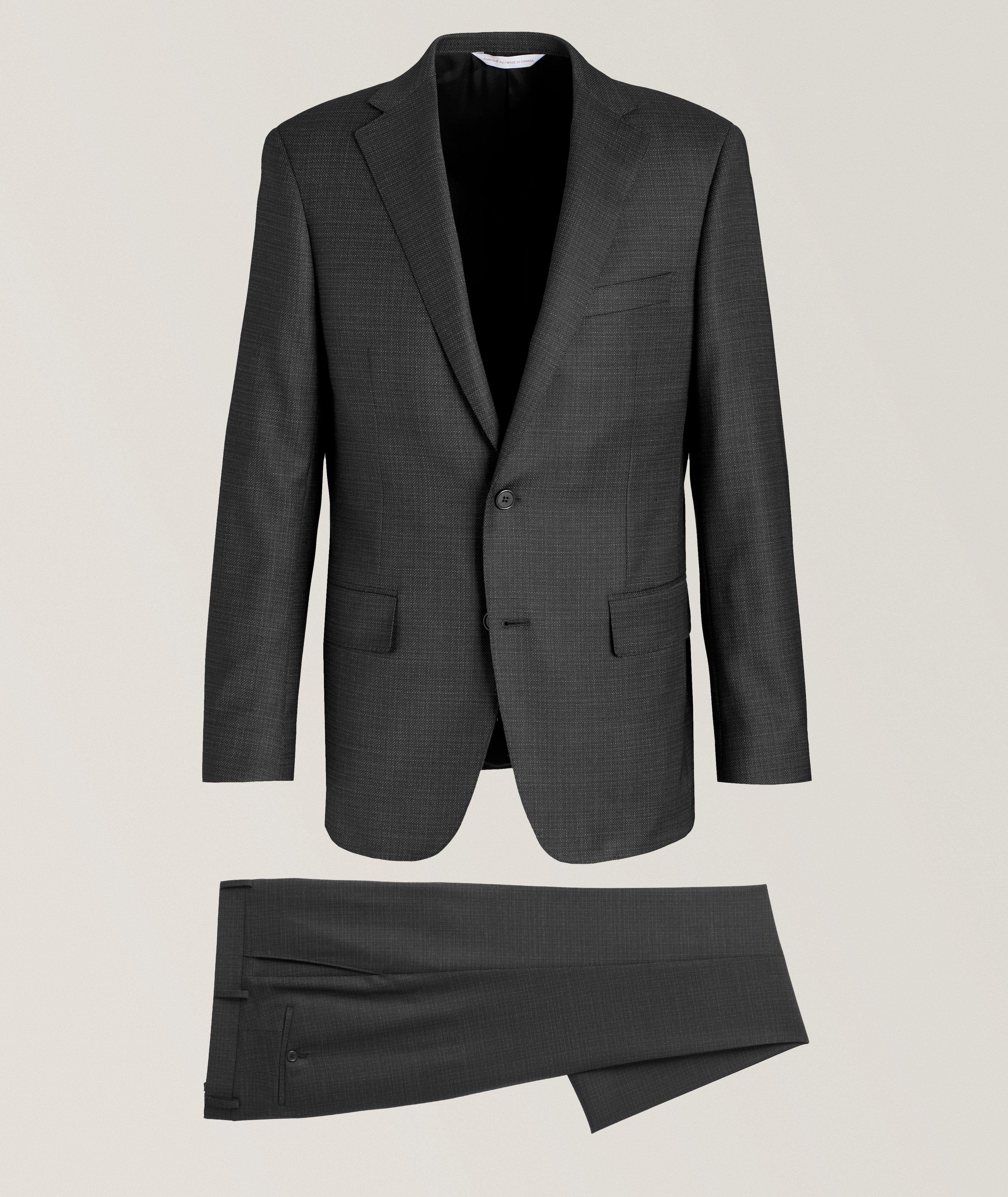 Textured MÃ©lange Stretch-Wool Suit