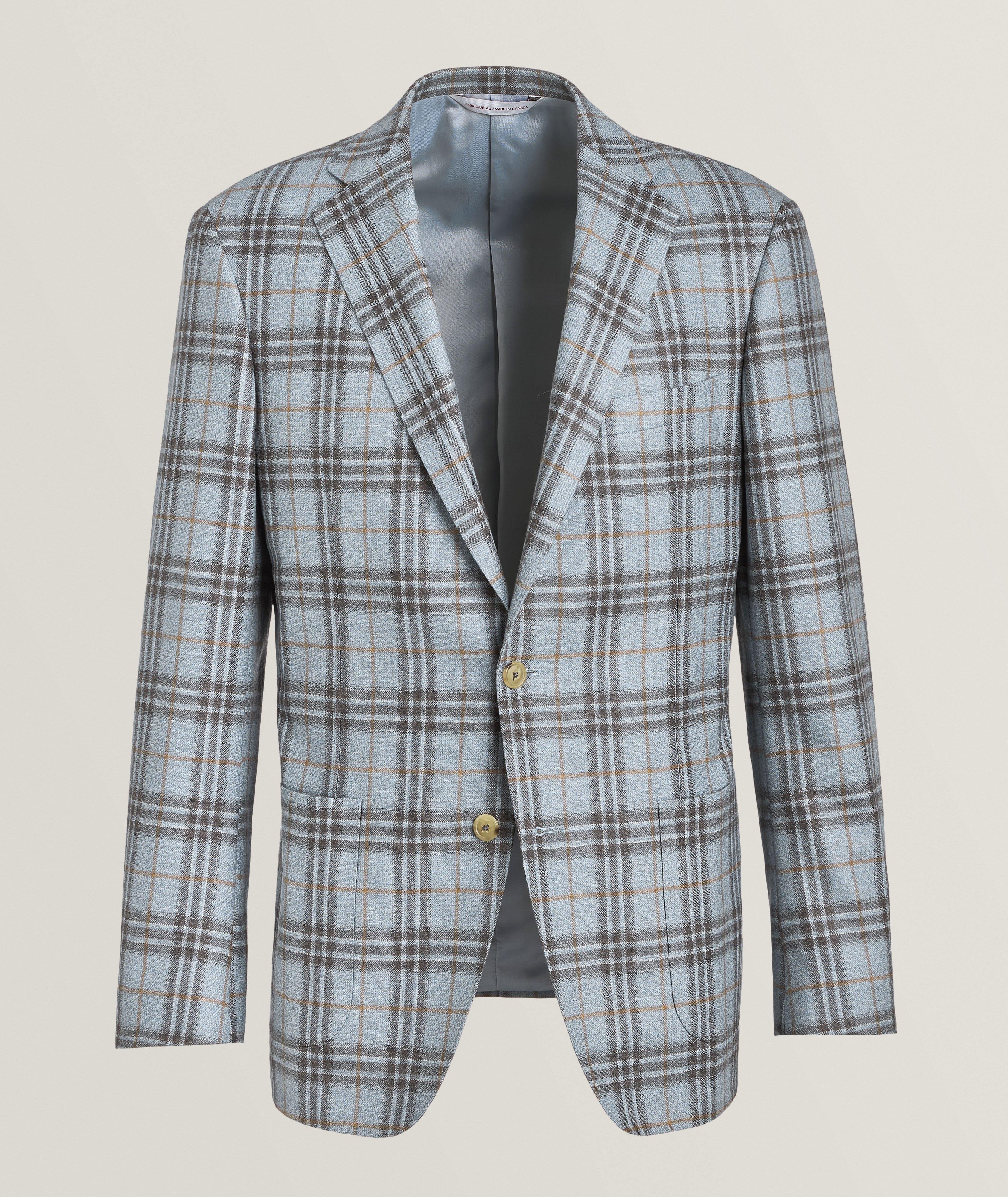 Samuelsohn Veston En Laine À Carreaux En Bleu , Taille Homme 52