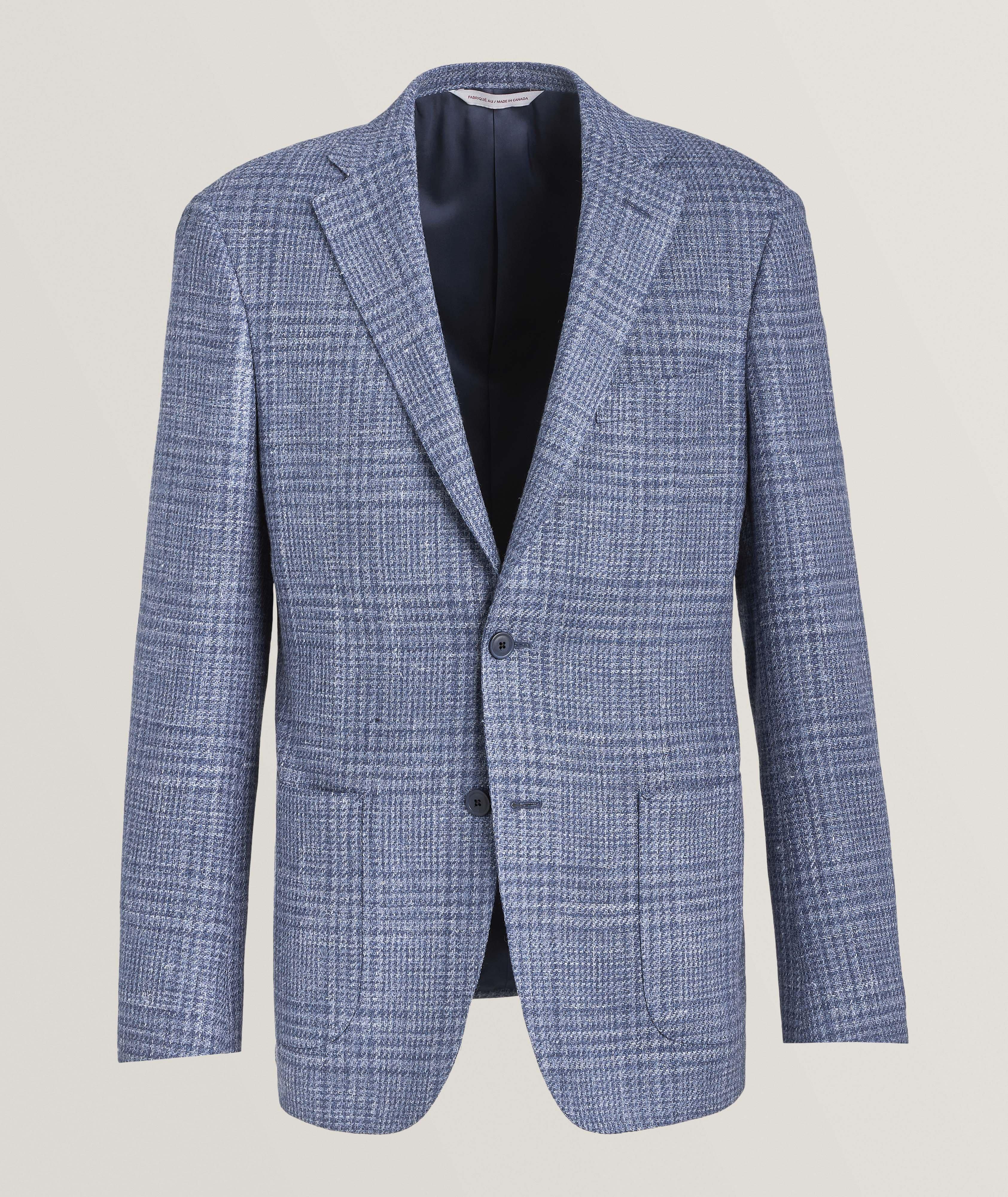 Tonal Plaid Stretch-Wool Blend Sport Jacket image 0