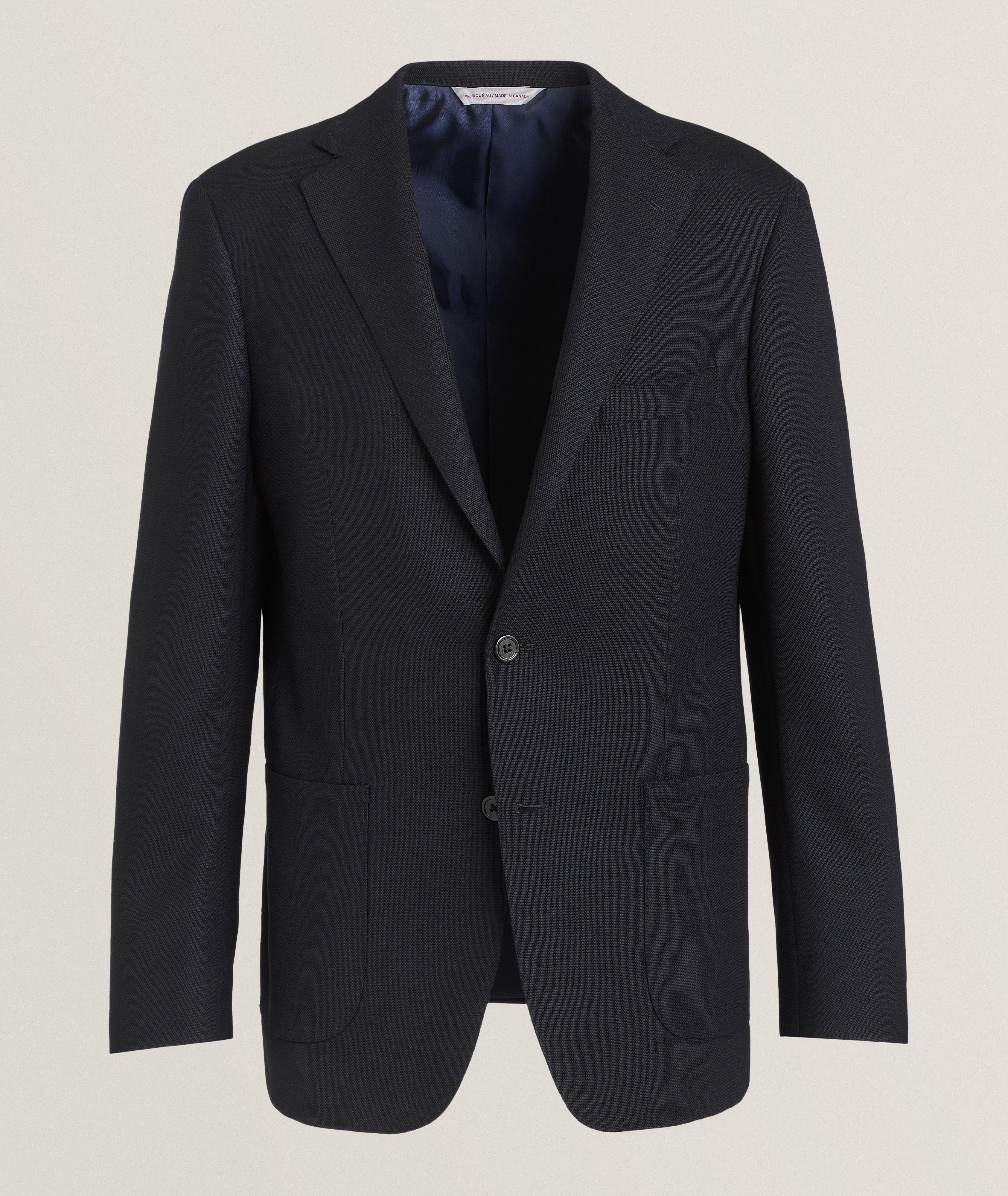 Samuelsohn Veston En Laine Extensible En Bleu , Taille Homme 46