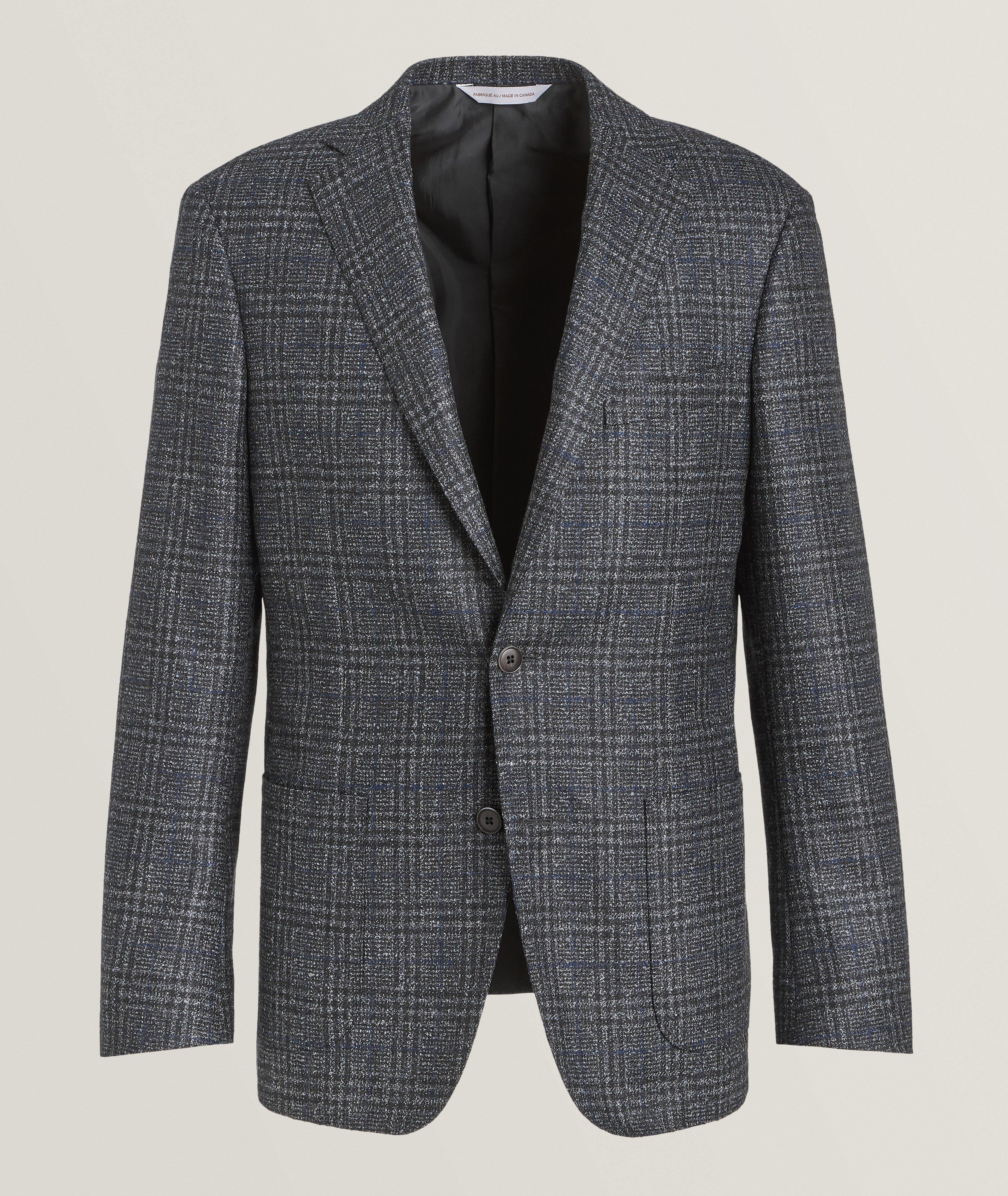 Samuelsohn Veston En Lainage À Carreaux En Gris , Taille Homme 44 , Laine