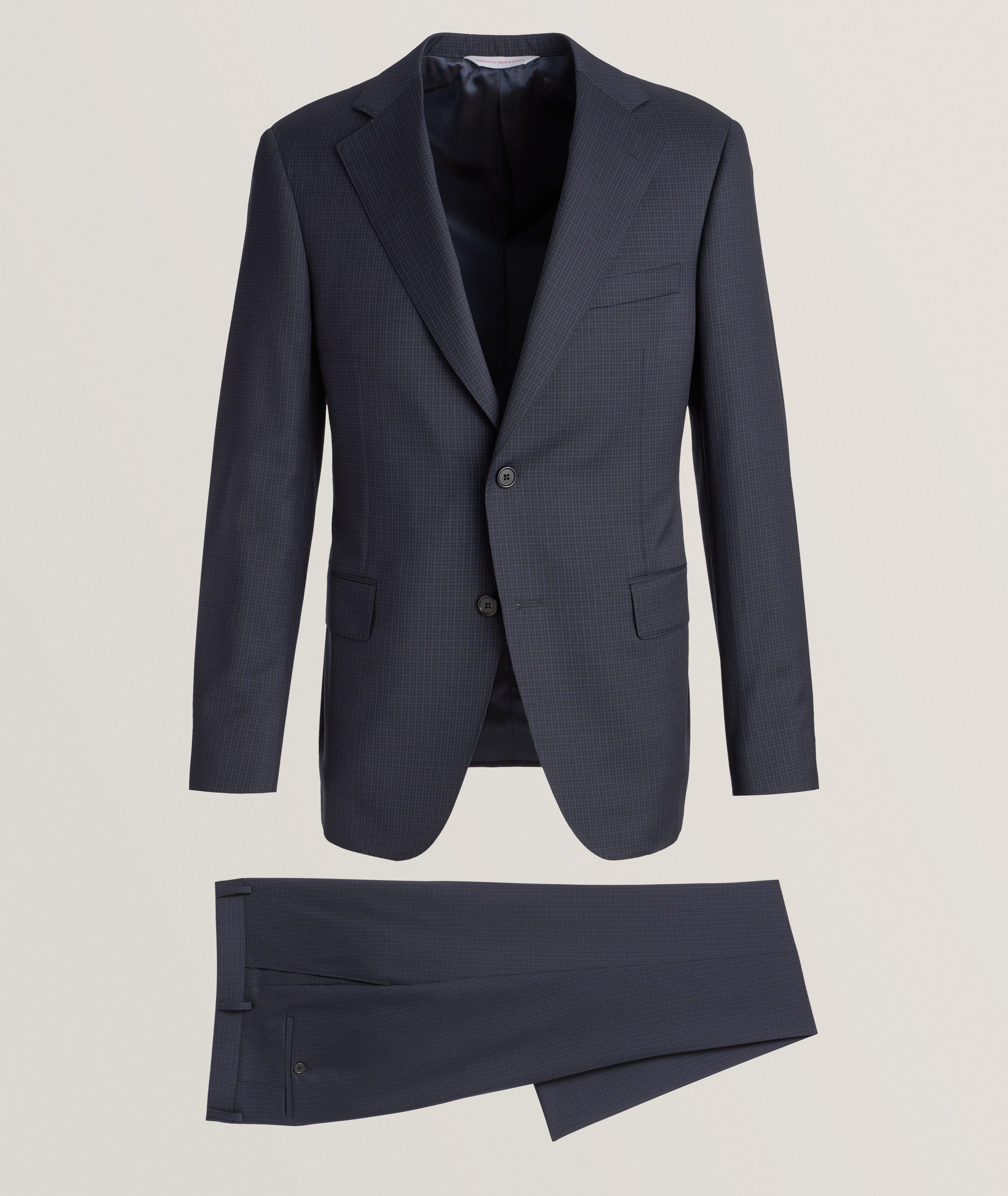 Samuelsohn Complet En Laine À Motif Quadrillé En Bleu , Taille Homme 50