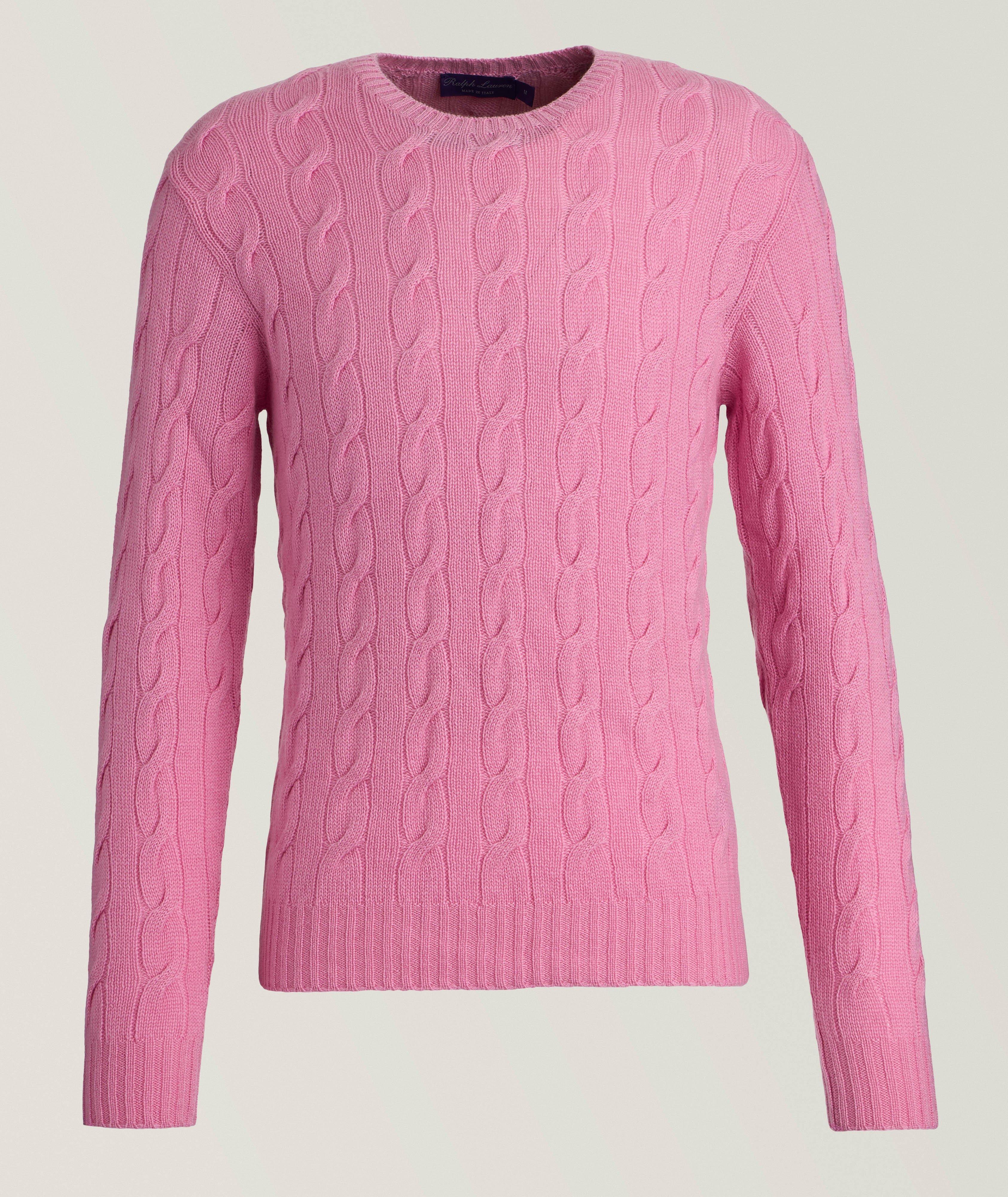 Ralph Lauren Purple Label Pull En Tricot Torsadé De Cachemire En Rose , Taille Homme Moyen