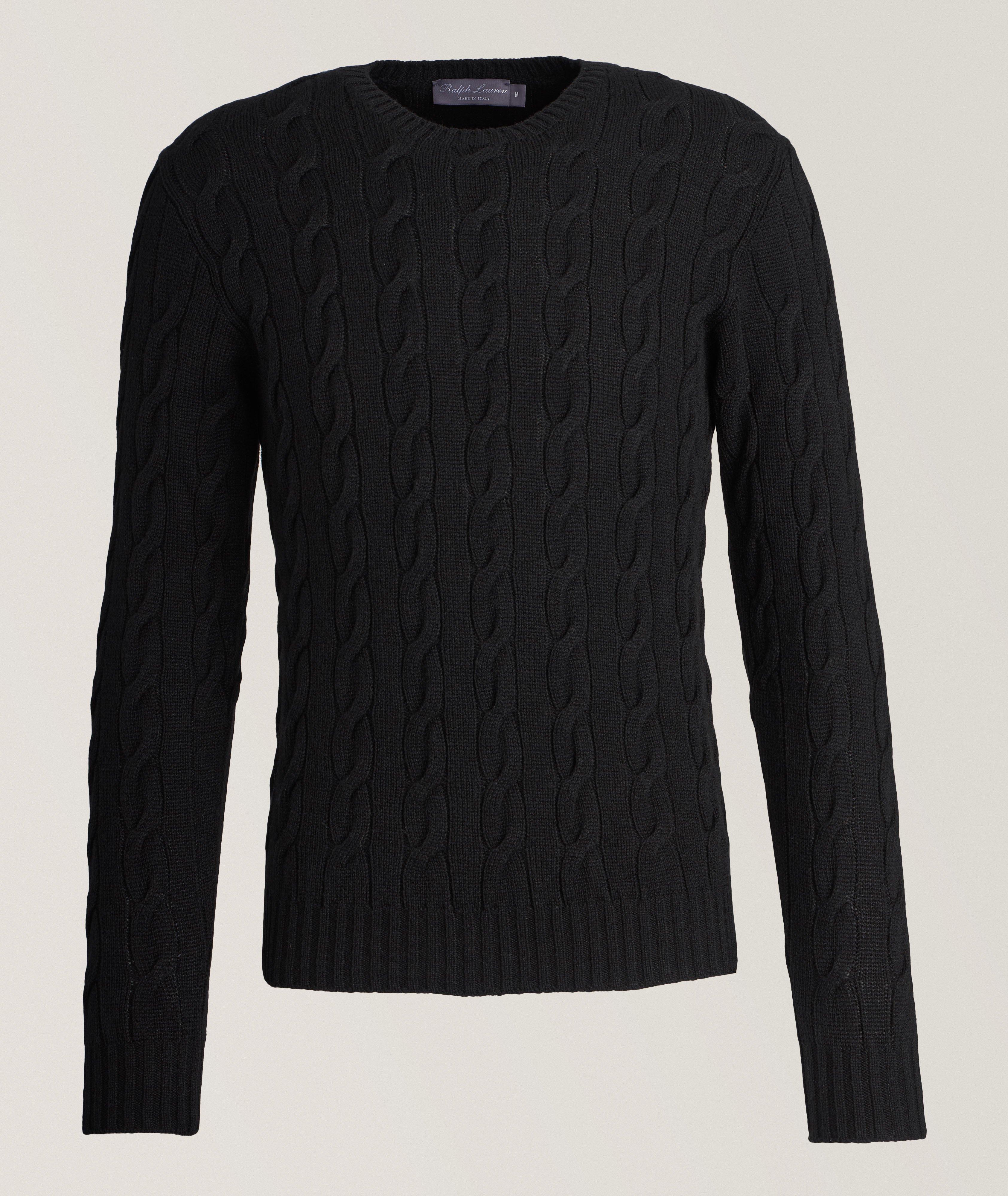 Ralph Lauren Purple Label Pull En Tricot Torsadé De Cachemire En Noir , Taille Homme TG