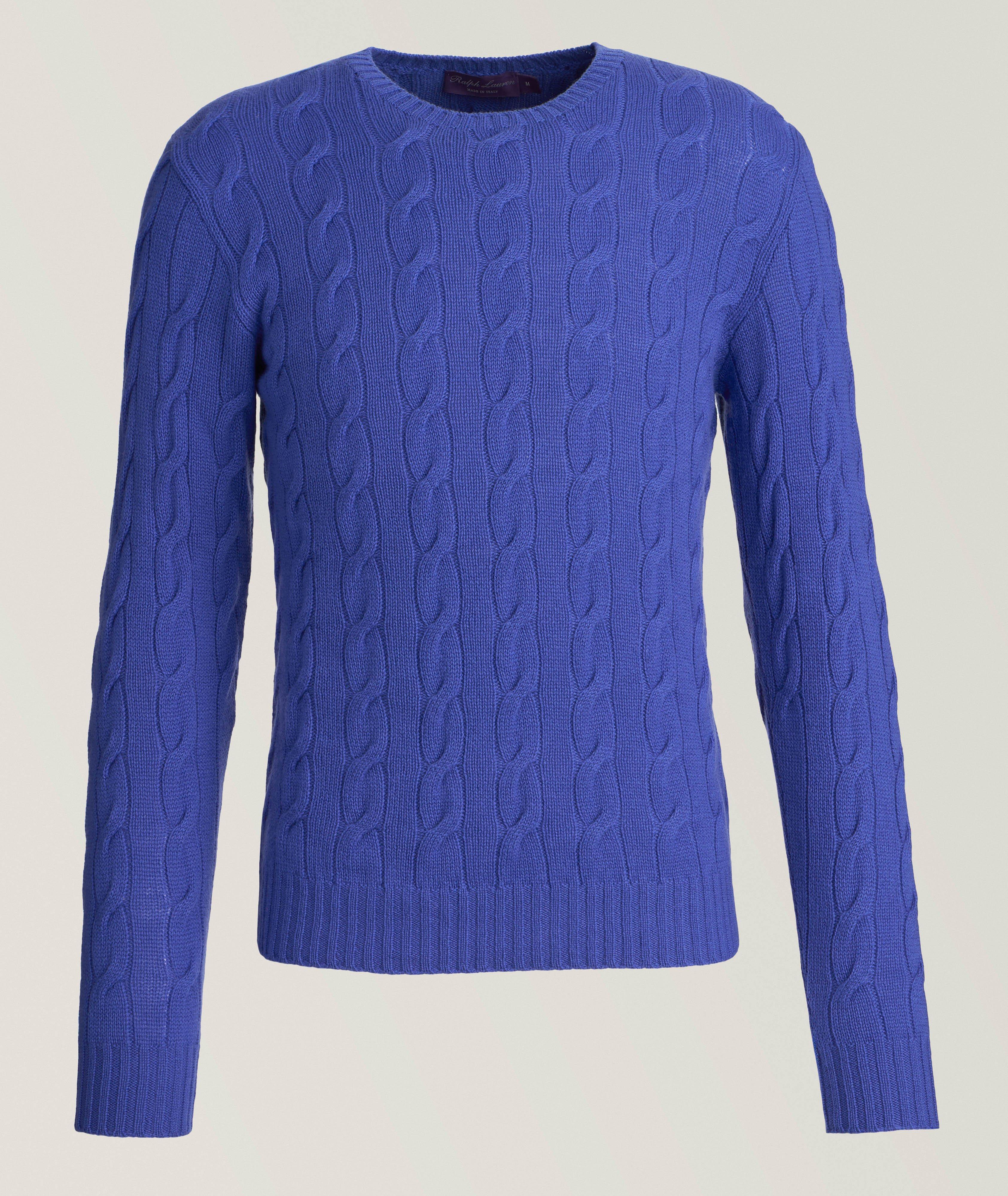 Ralph Lauren Purple Label Pull En Tricot Torsadé De Cachemire En Bleu , Taille Homme Moyen