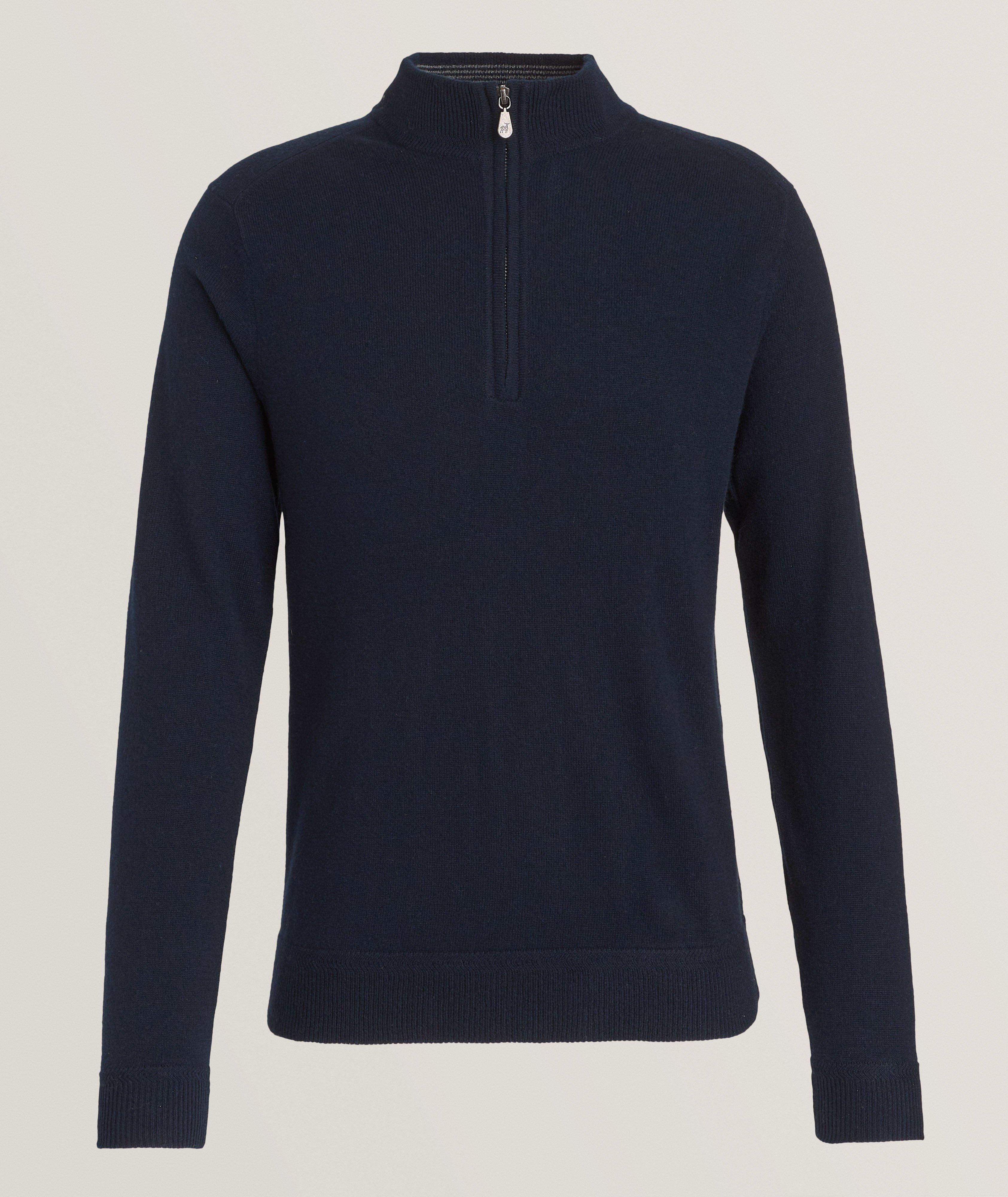 Pull en cachemire à glissière partielle image 0
