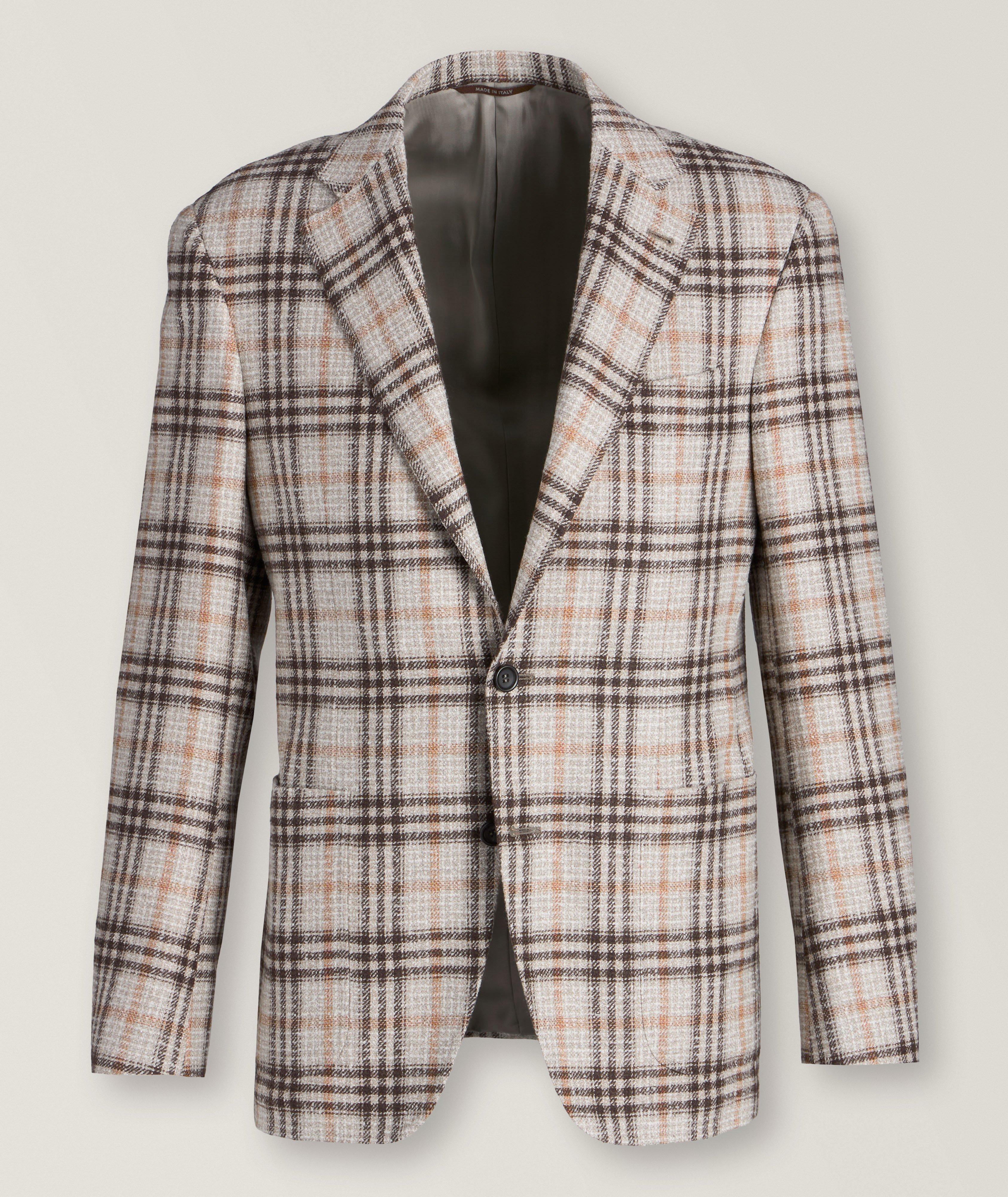 Canali Kei Checkered Wool-Blend Sport Jacket