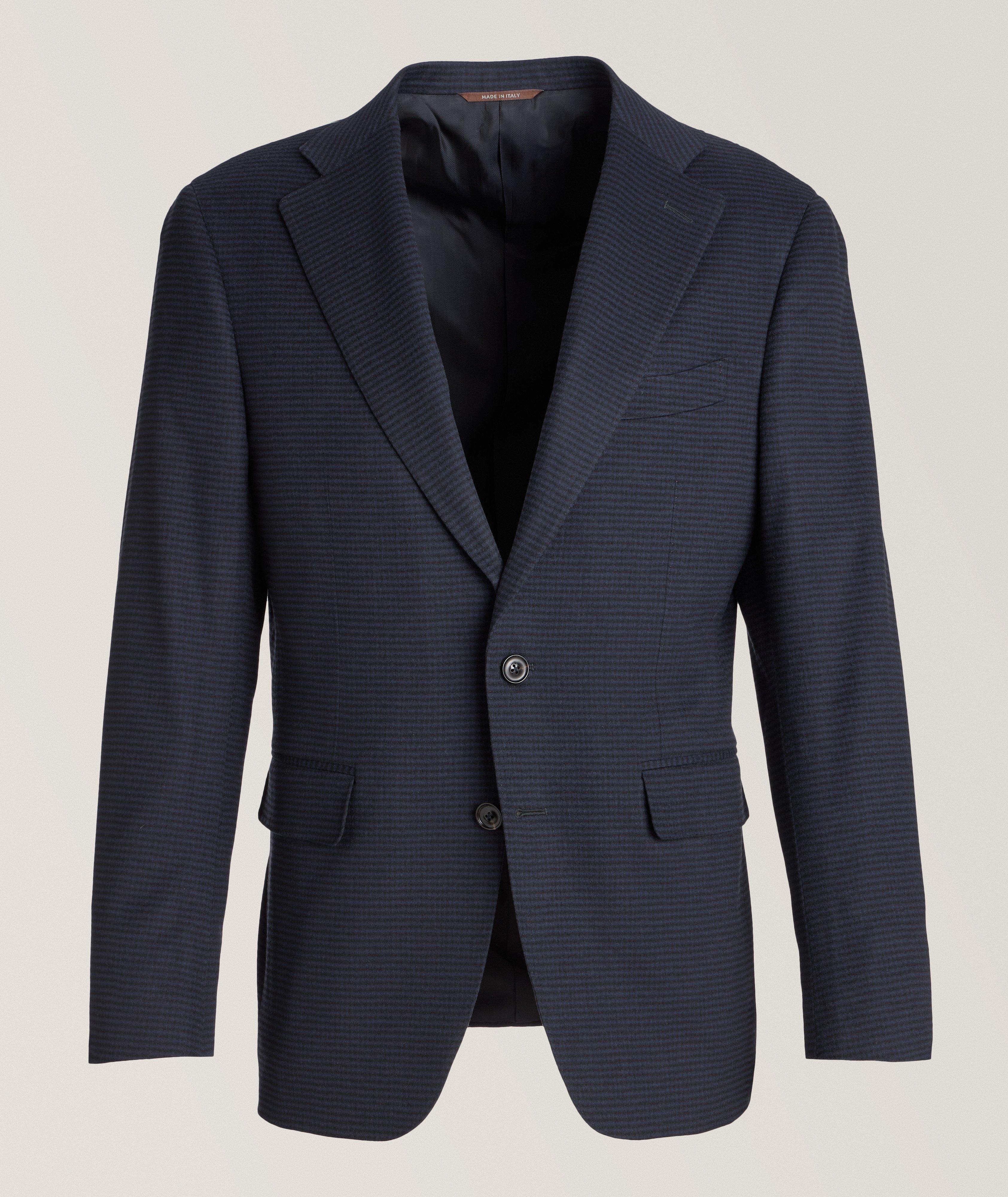 Canali Veston En Laine Et En Cachemire À Rayures En Bleu , Taille Homme 40