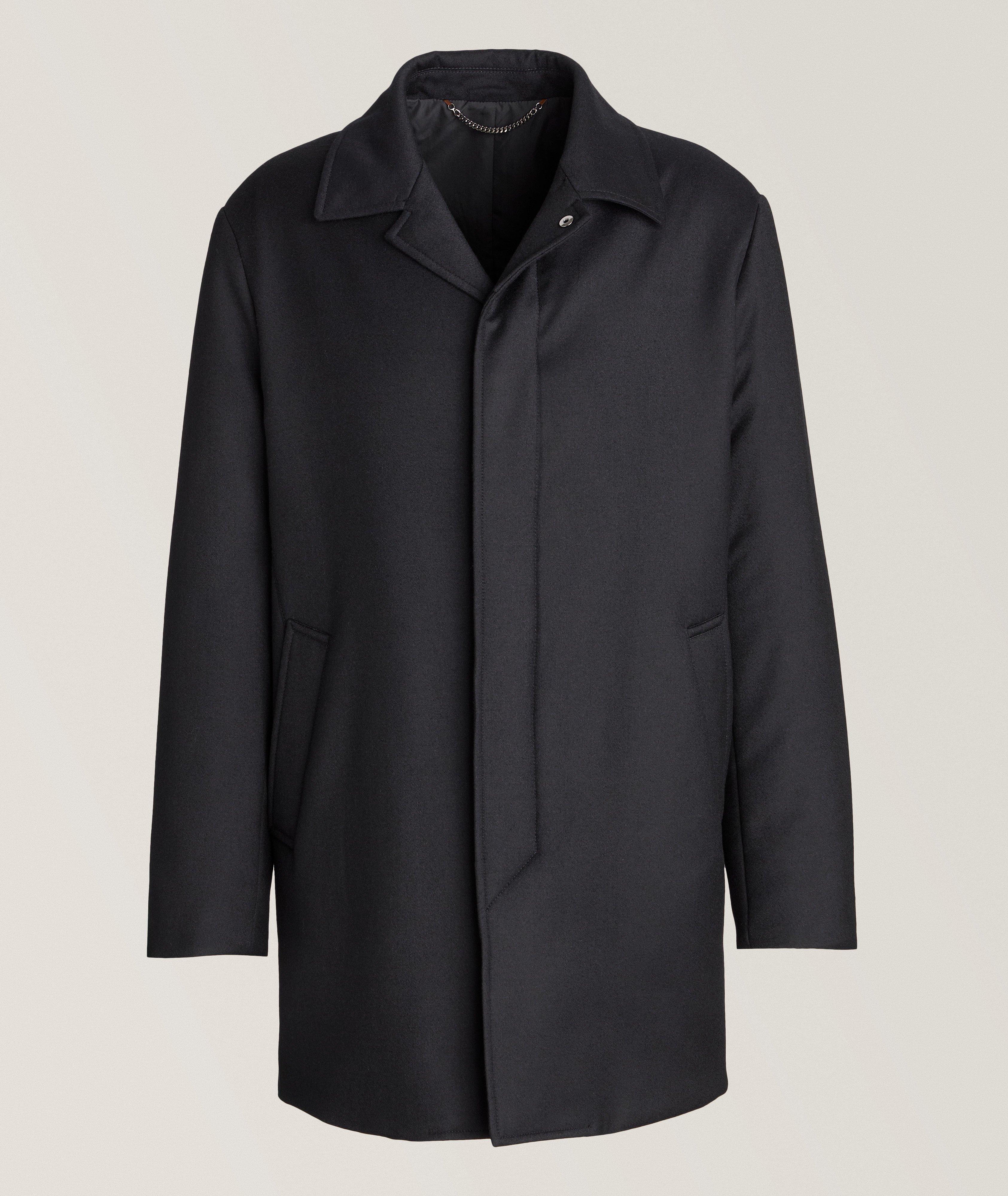 Canali Padded Wool Trench Coat En Bleu , Taille Homme 50