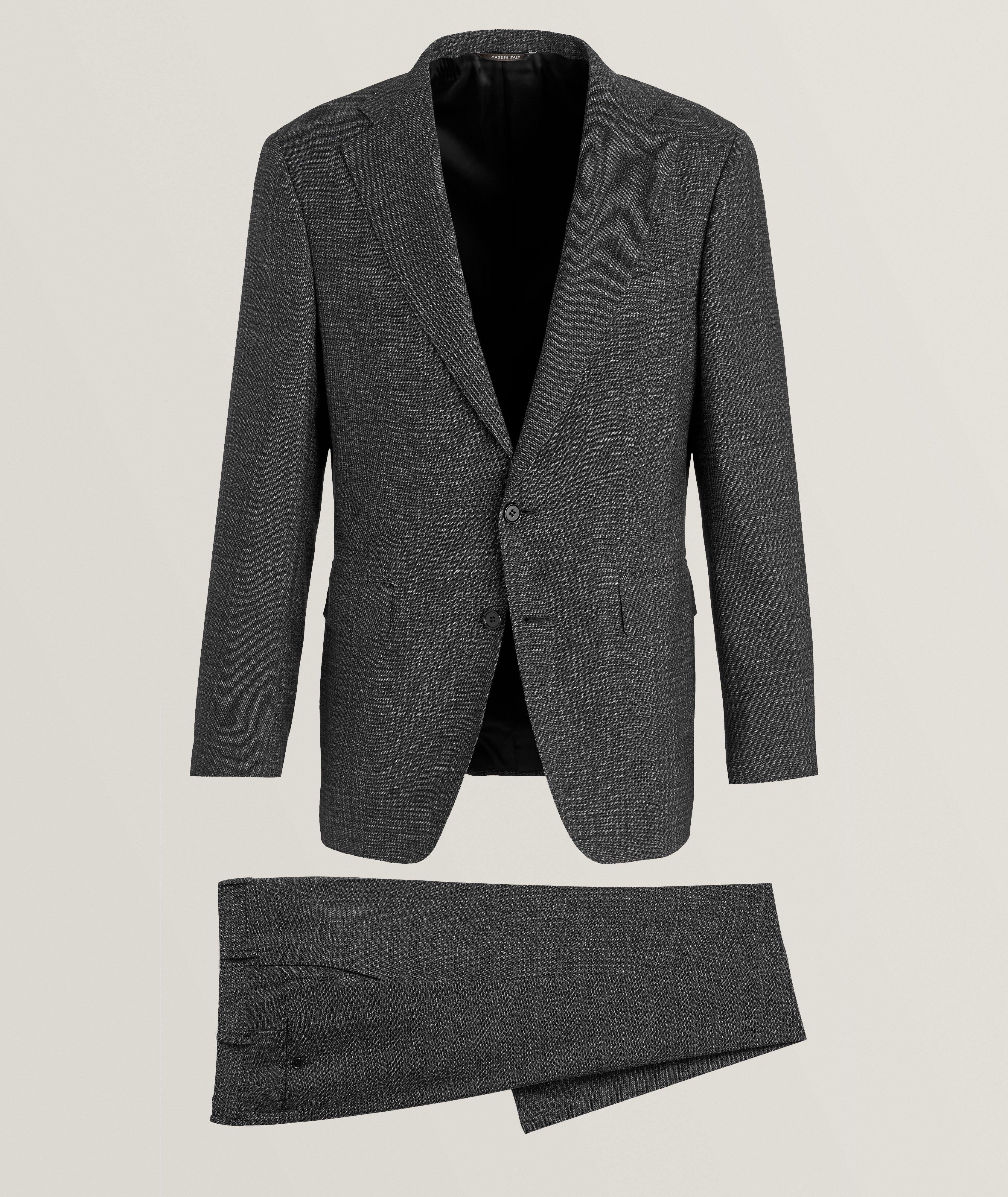 Canali Complet En Laine À Motif Quadrillé En Gris , Taille Homme 42