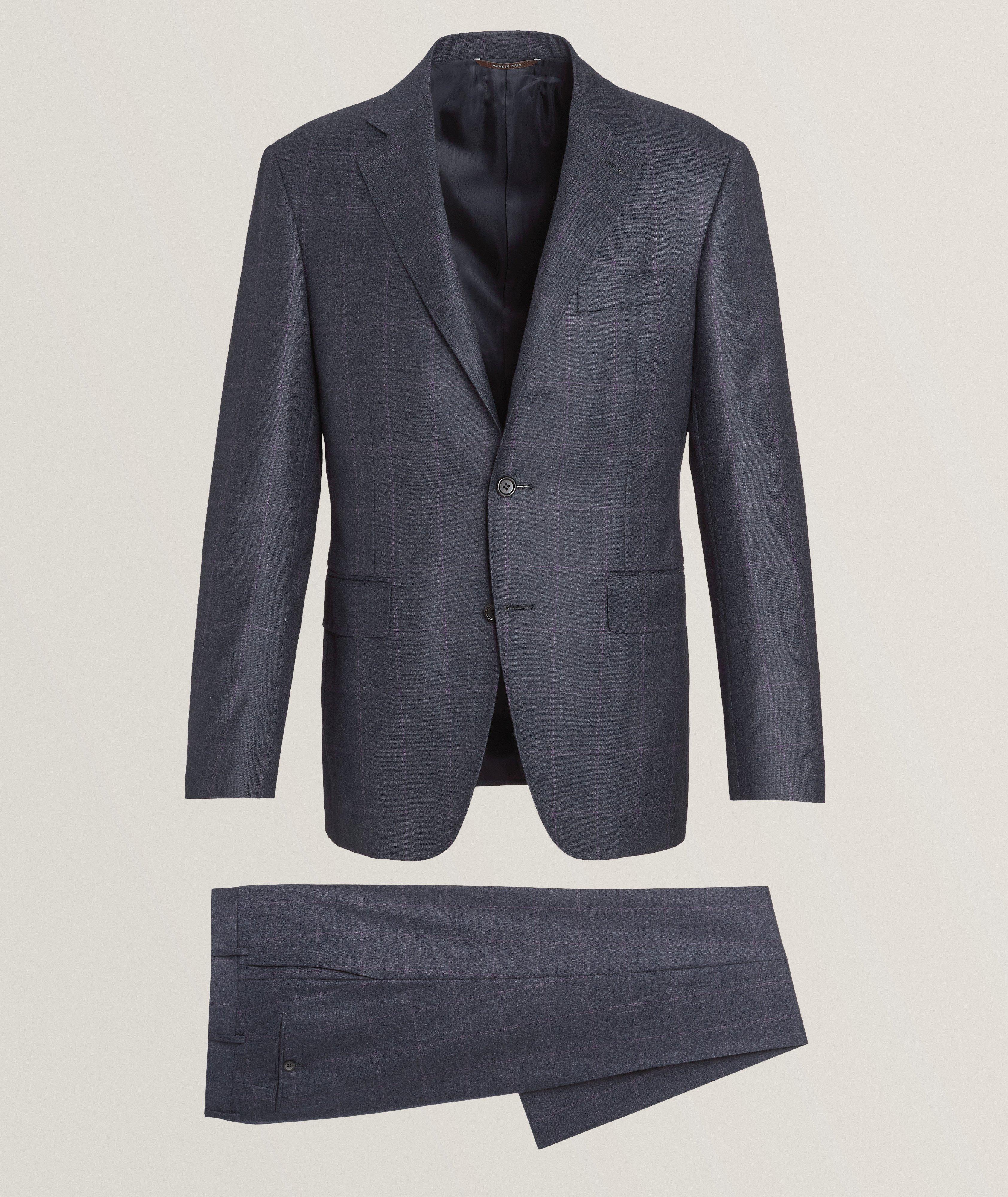 Canali Complet Kei À Motif Quadrillé En Bleu , Taille Homme 50