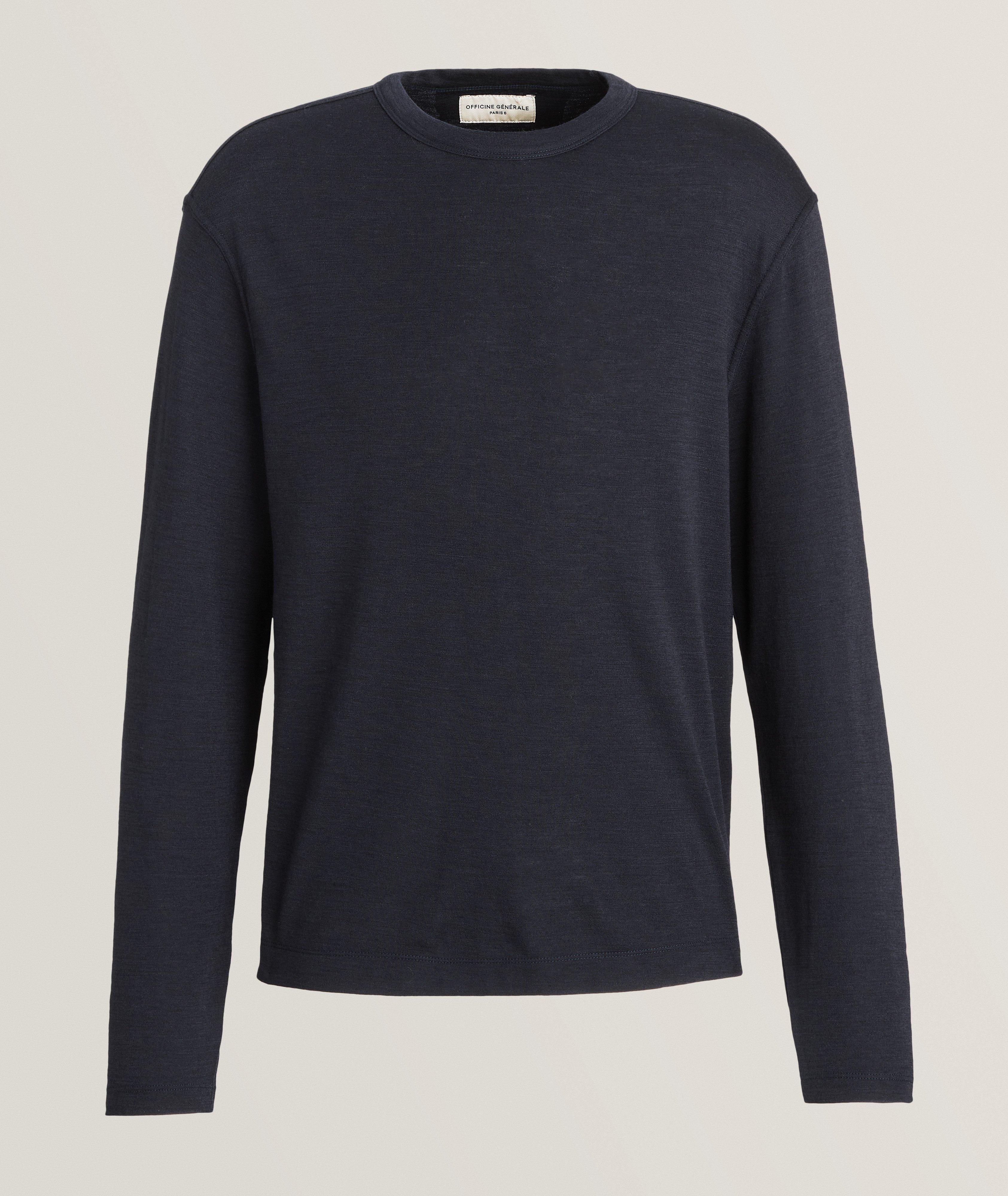 Officine Générale Pull Benny En Lainage En Bleu , Taille Homme TTG , Laine