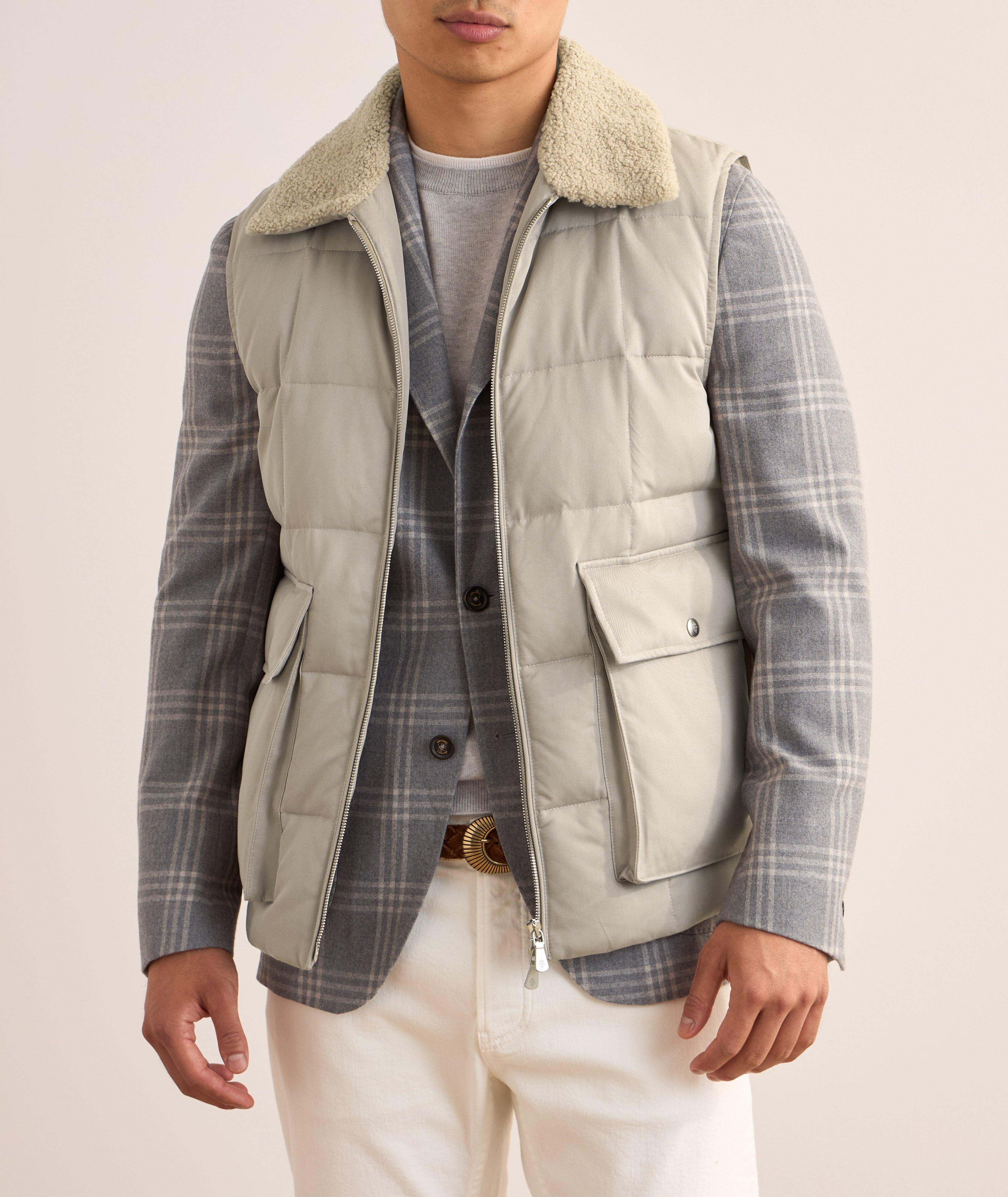 Silk Shearling Collar Vest  image 1